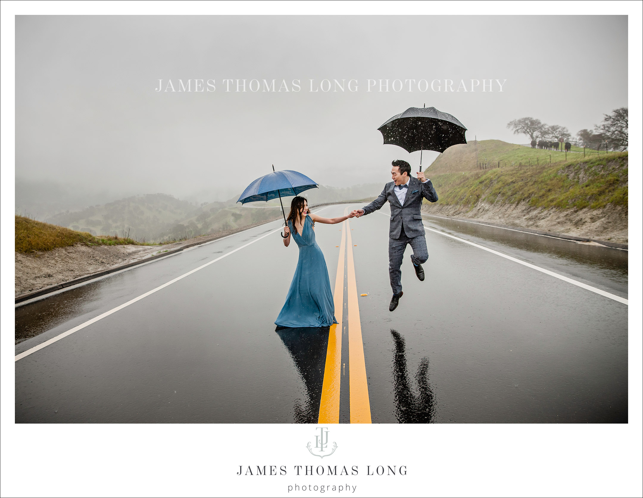 Engagement session in the rain by Seattle Wedding Photographer James Thomas Long Photography