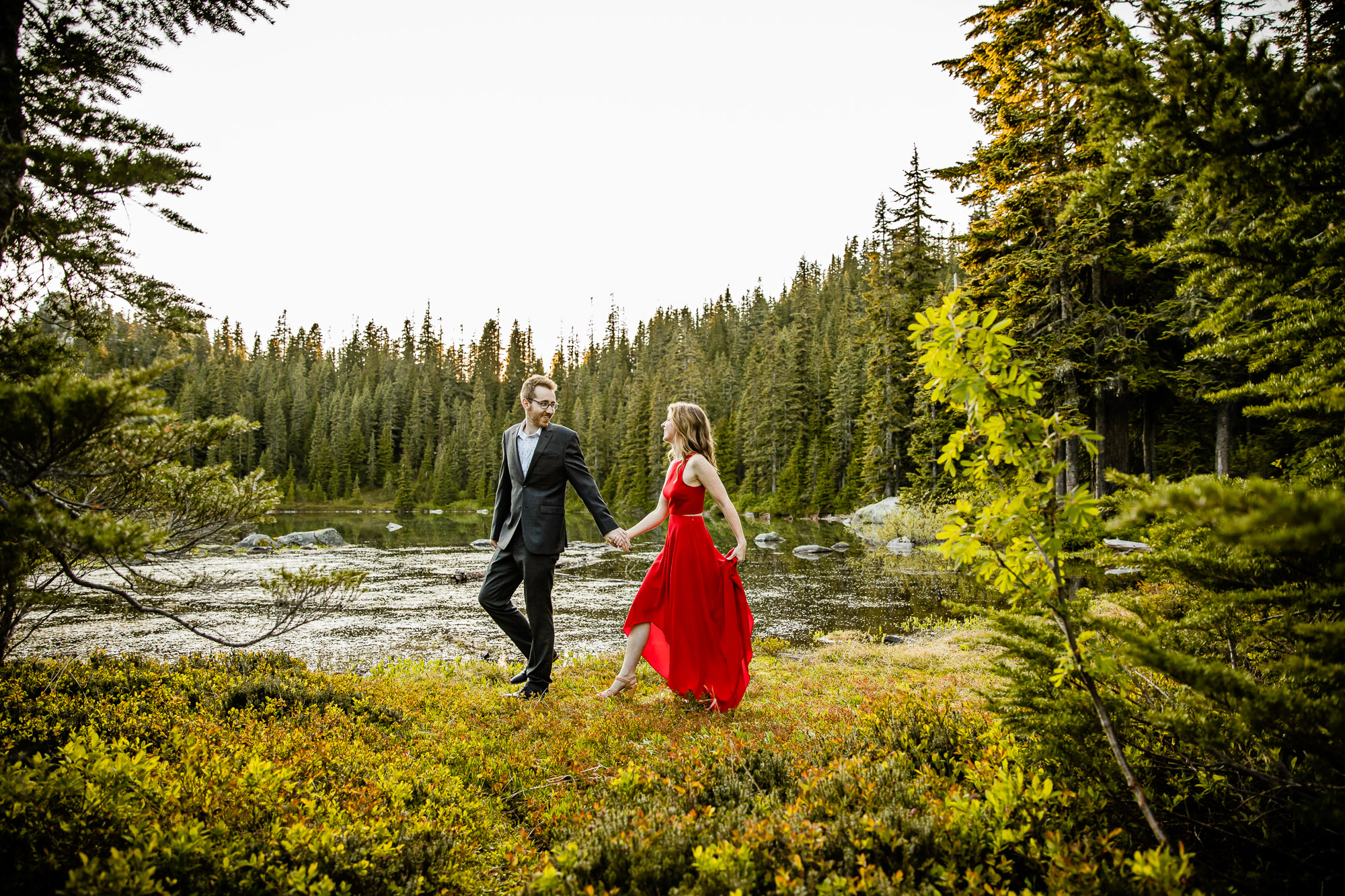 Adventure engagement session in the cascade mountains by Seattle wedding photographer James Thomas Long Photography