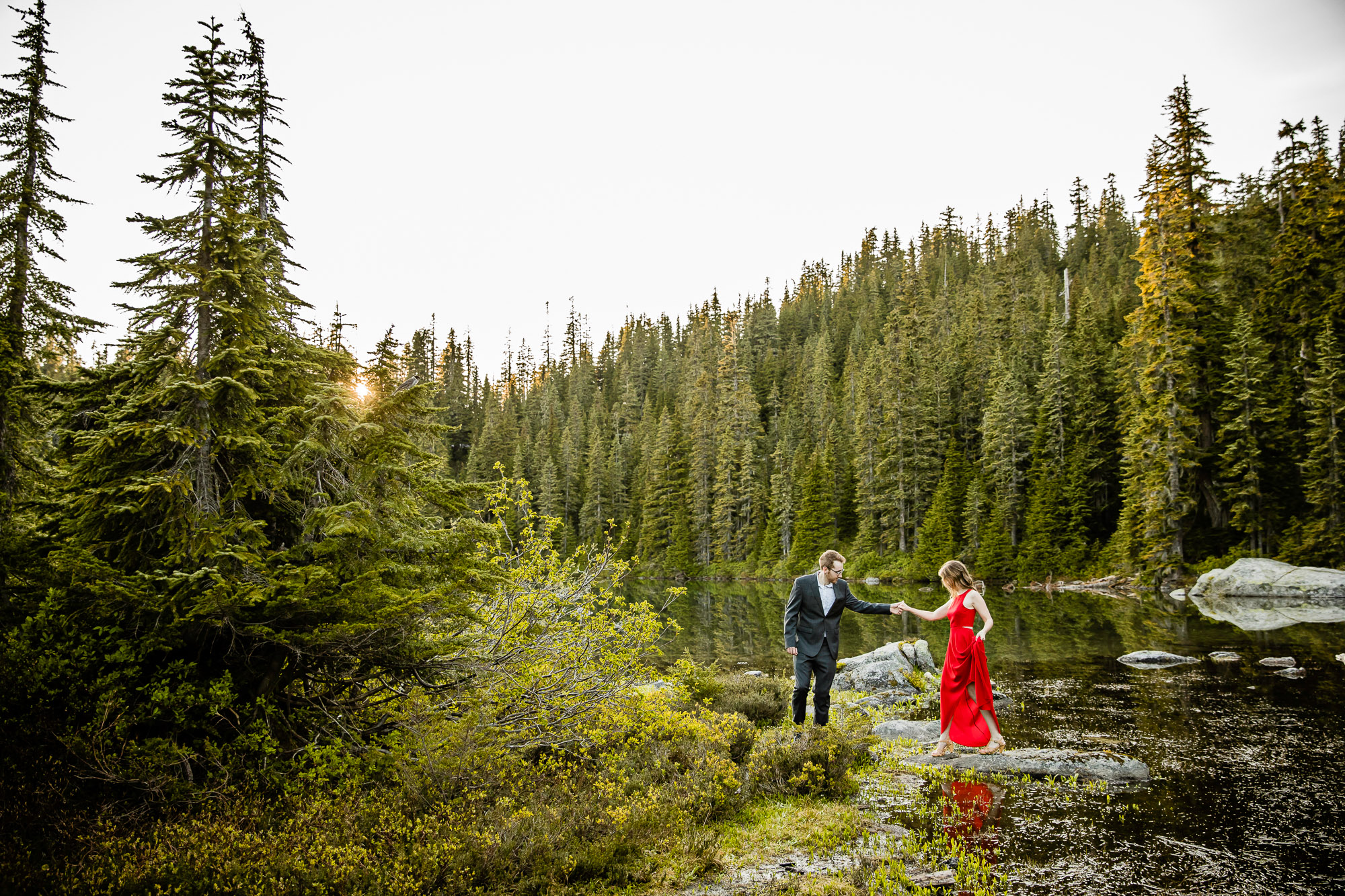 Adventure engagement session in the cascade mountains by Seattle wedding photographer James Thomas Long Photography