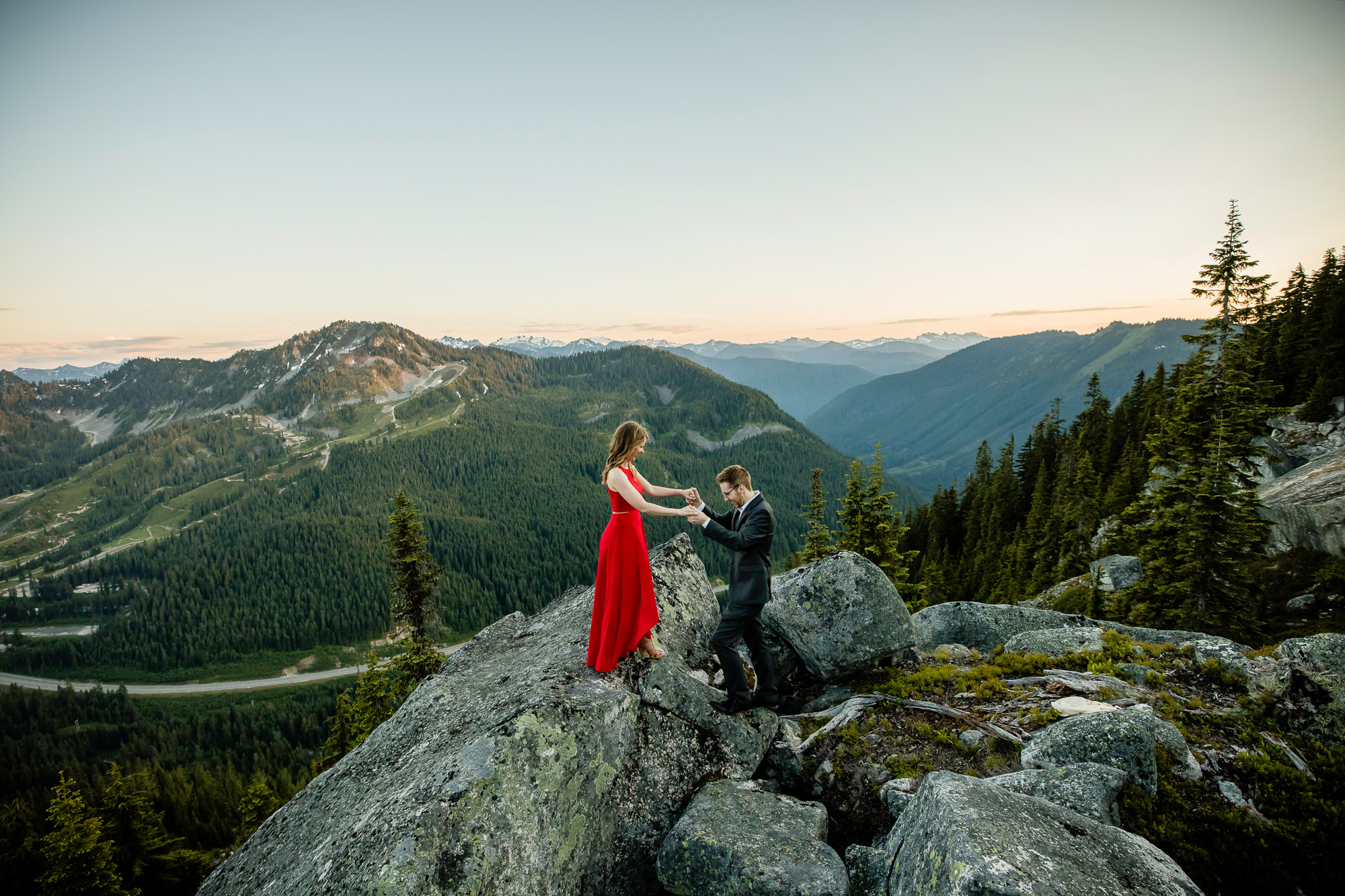 Adventure engagement session in the cascade mountains by Seattle wedding photographer James Thomas Long Photography