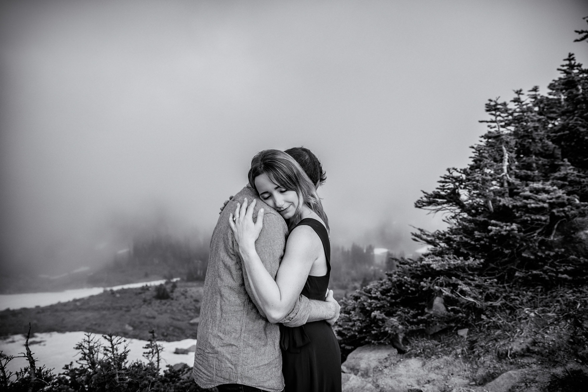 Adventure engagement session at Mount Rainier by Seattle wedding photographer James Thomas Long Photography