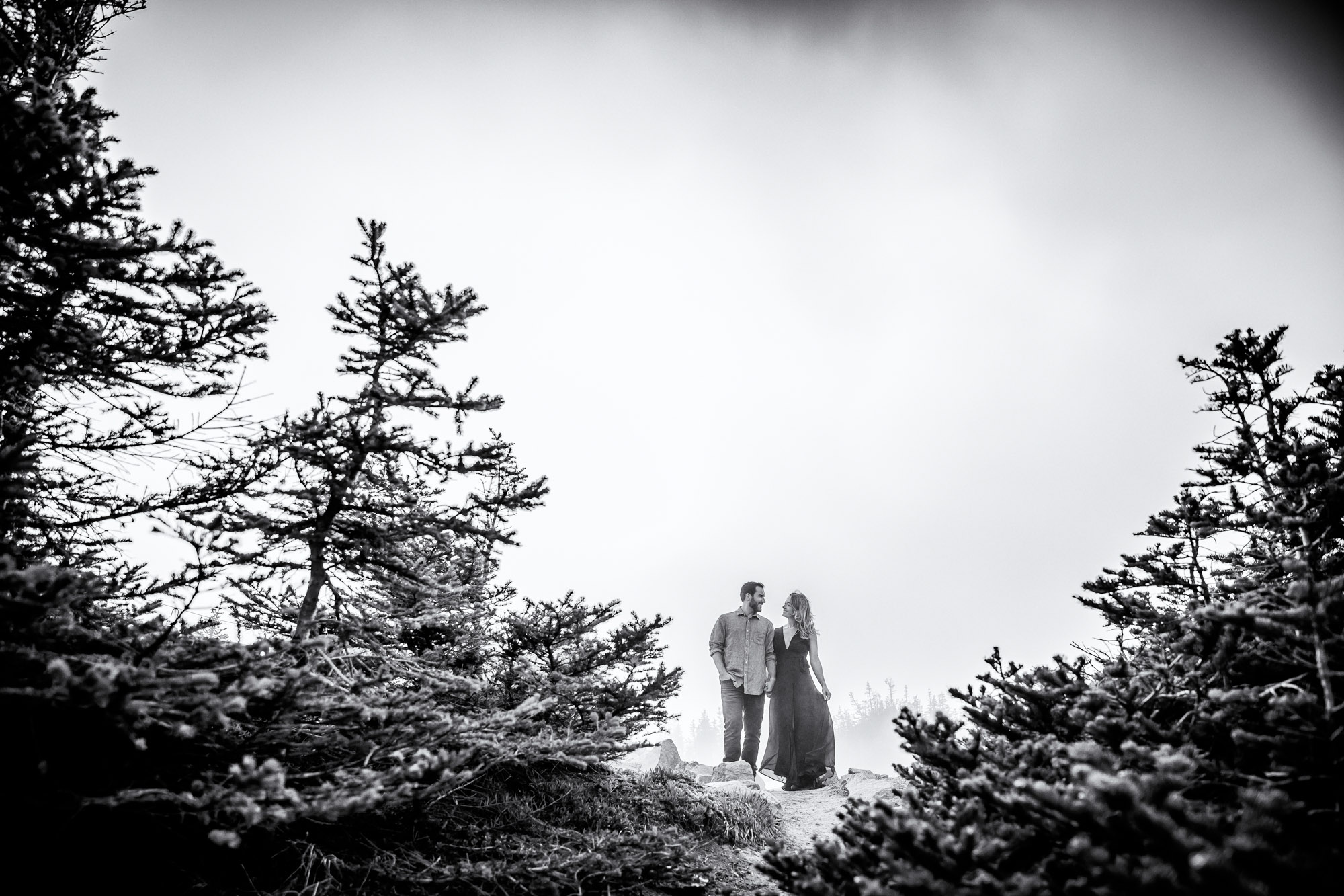 Adventure engagement session at Mount Rainier by Seattle wedding photographer James Thomas Long Photography