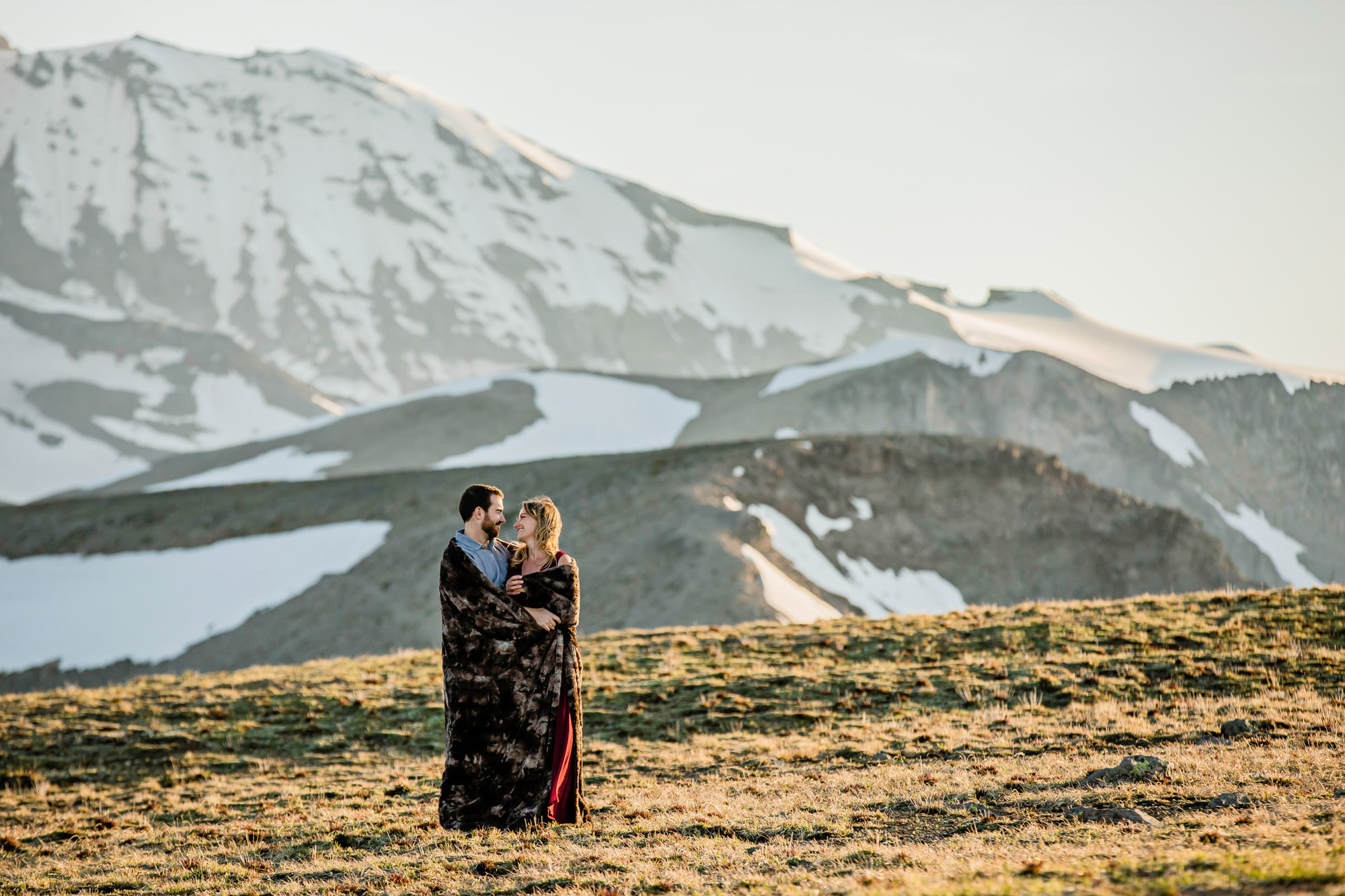 Adventure engagement session at Mount Rainier by Seattle wedding photographer James Thomas Long Photography