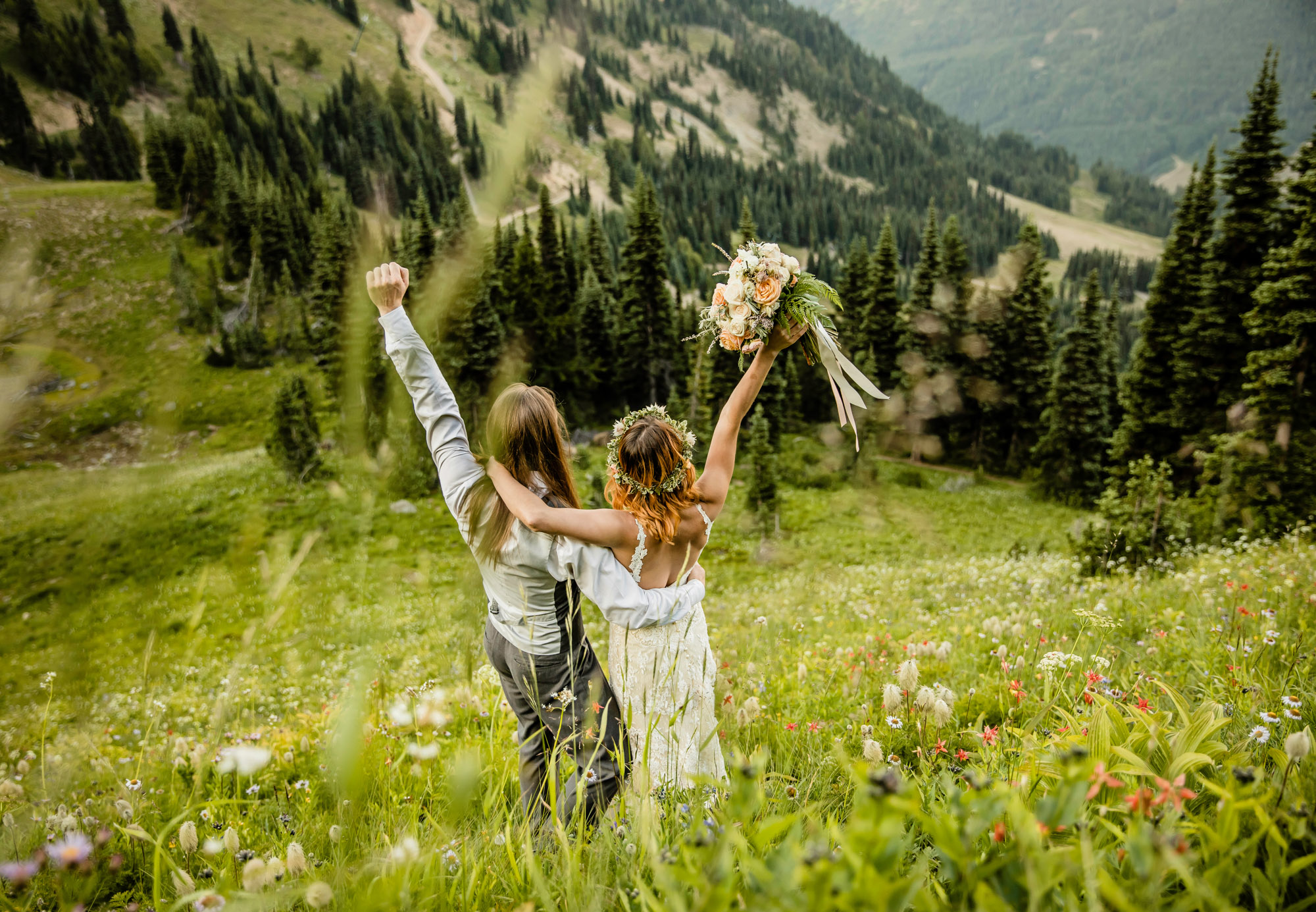 Adventure Elopement on Crystal Mountain by Seattle Wedding Photographer James Thomas Long Photography