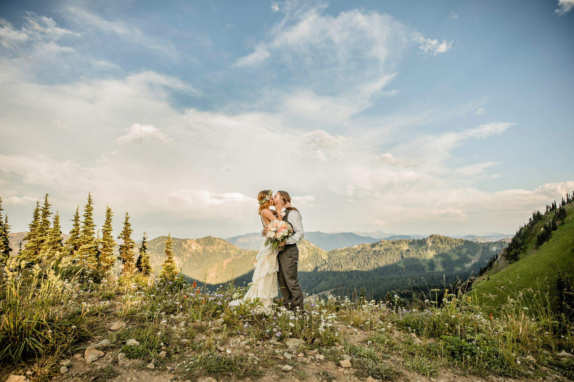 Adventure Elopement on Crystal Mountain by Seattle Wedding Photographer James Thomas Long Photography