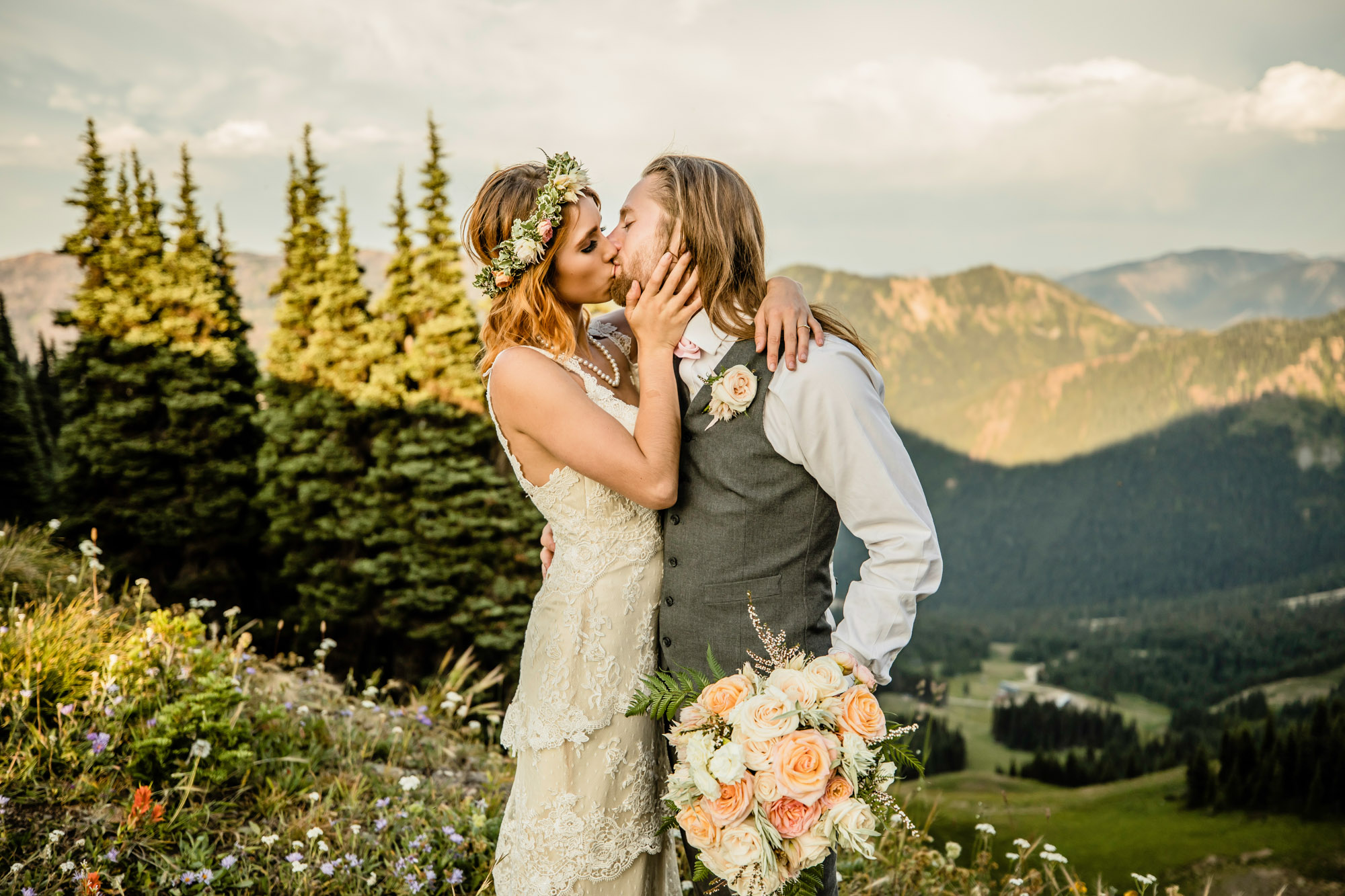 Adventure Elopement on Crystal Mountain by Seattle Wedding Photographer James Thomas Long Photography