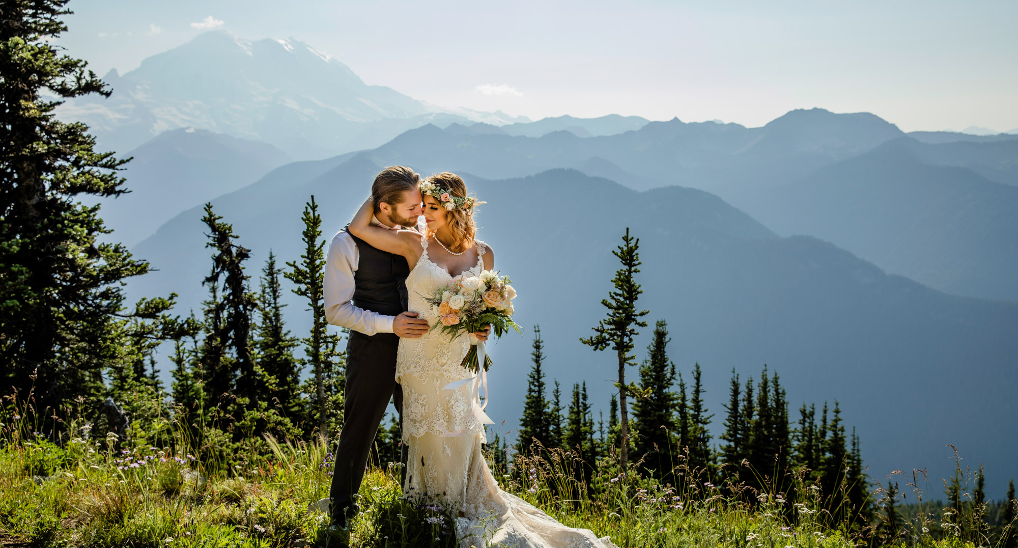 Adventure Elopement on Crystal Mountain by Seattle Wedding Photographer James Thomas Long Photography