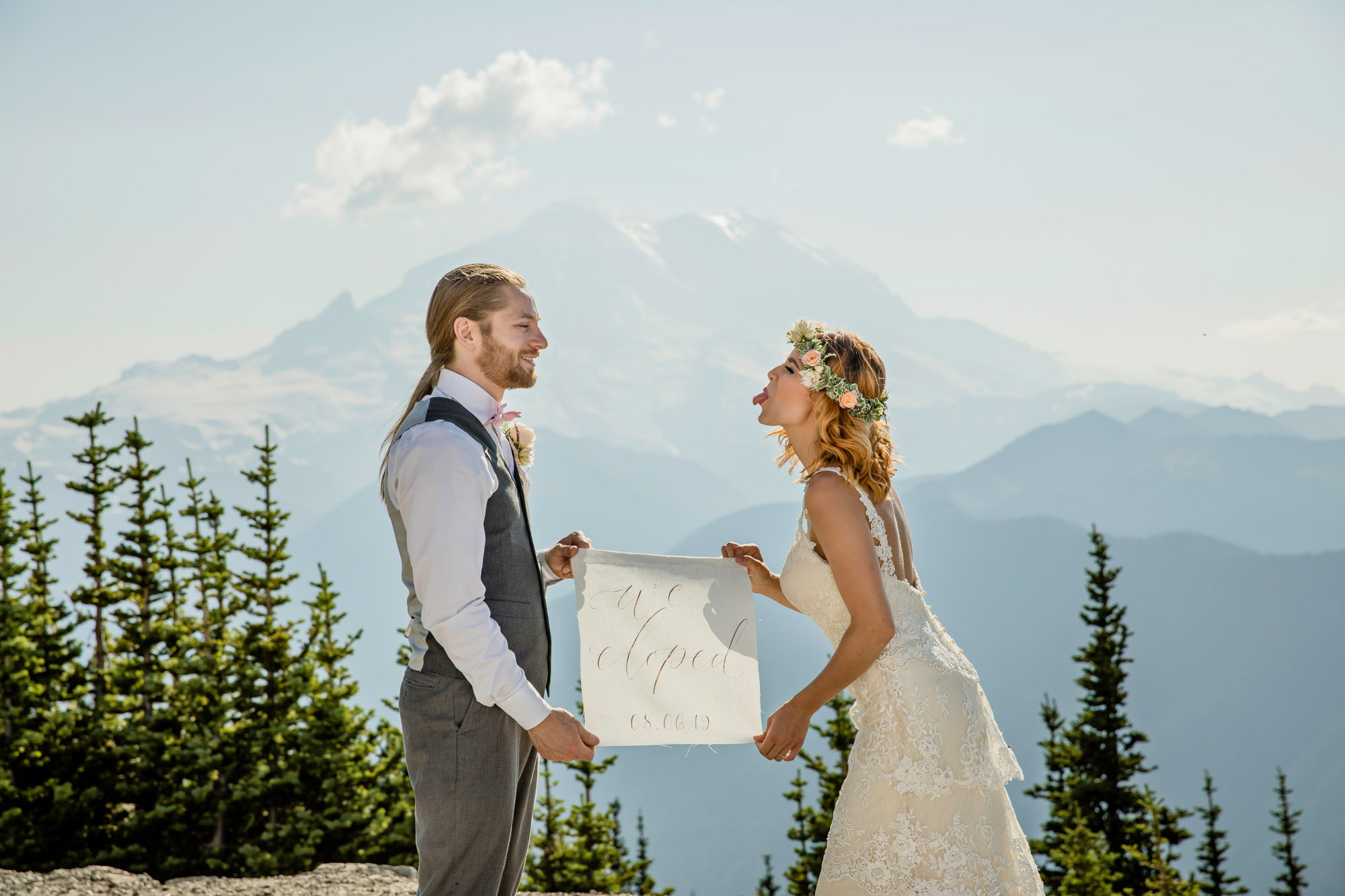 Adventure Elopement on Crystal Mountain by Seattle Wedding Photographer James Thomas Long Photography