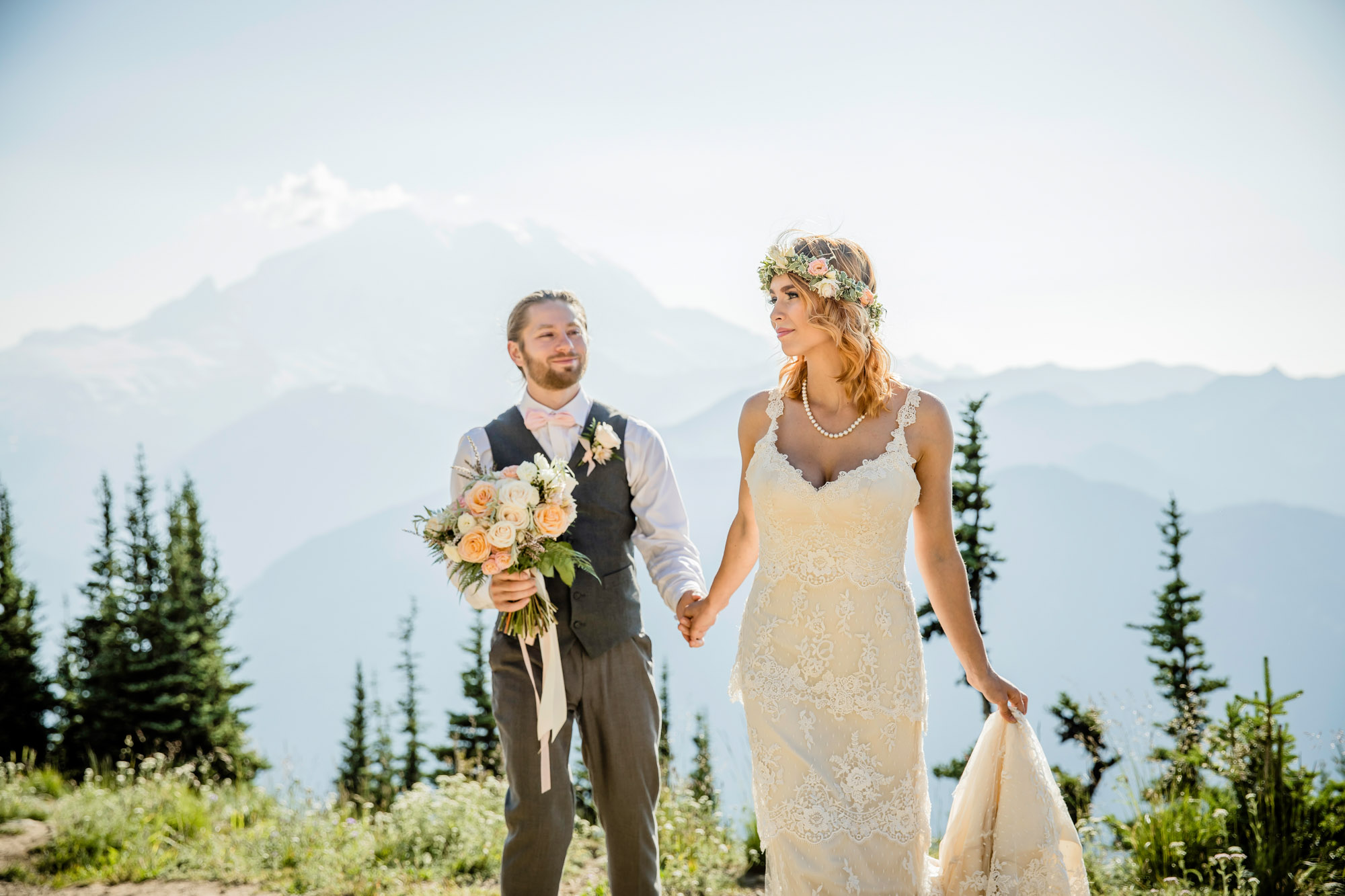 Adventure Elopement on Crystal Mountain by Seattle Wedding Photographer James Thomas Long Photography