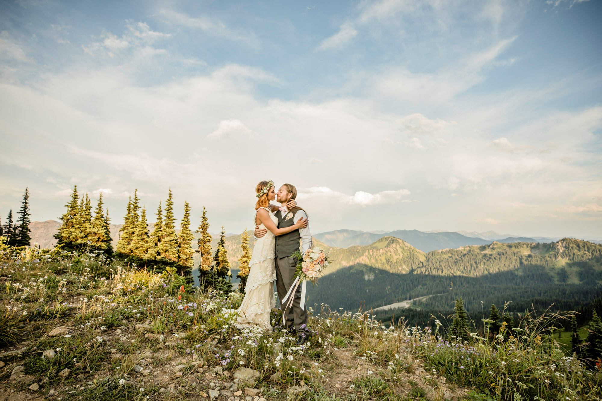 Adventure Elopement on Crystal Mountain by Seattle Wedding Photographer James Thomas Long Photography