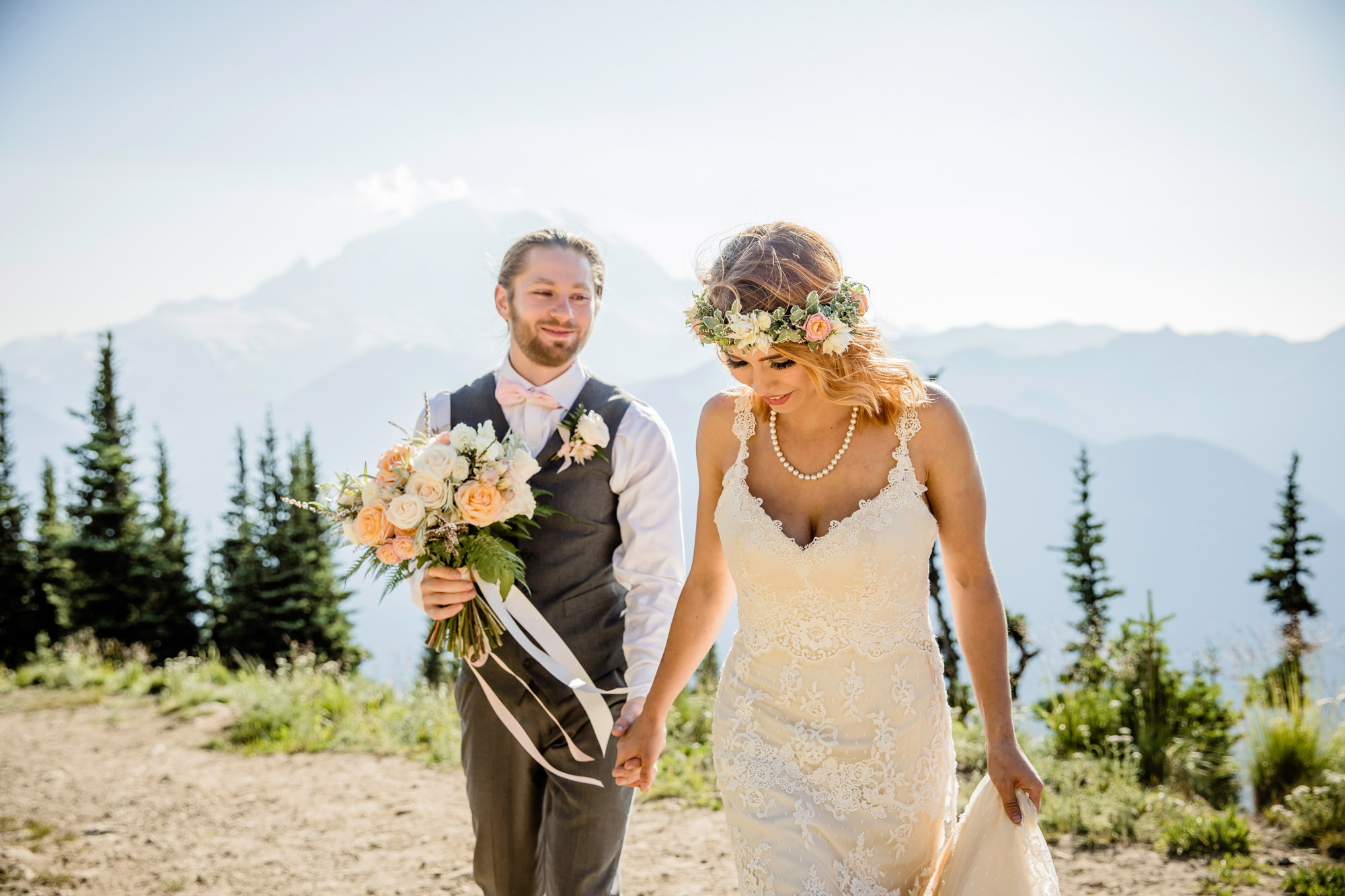 Adventure Elopement on Crystal Mountain by Seattle Wedding Photographer James Thomas Long Photography