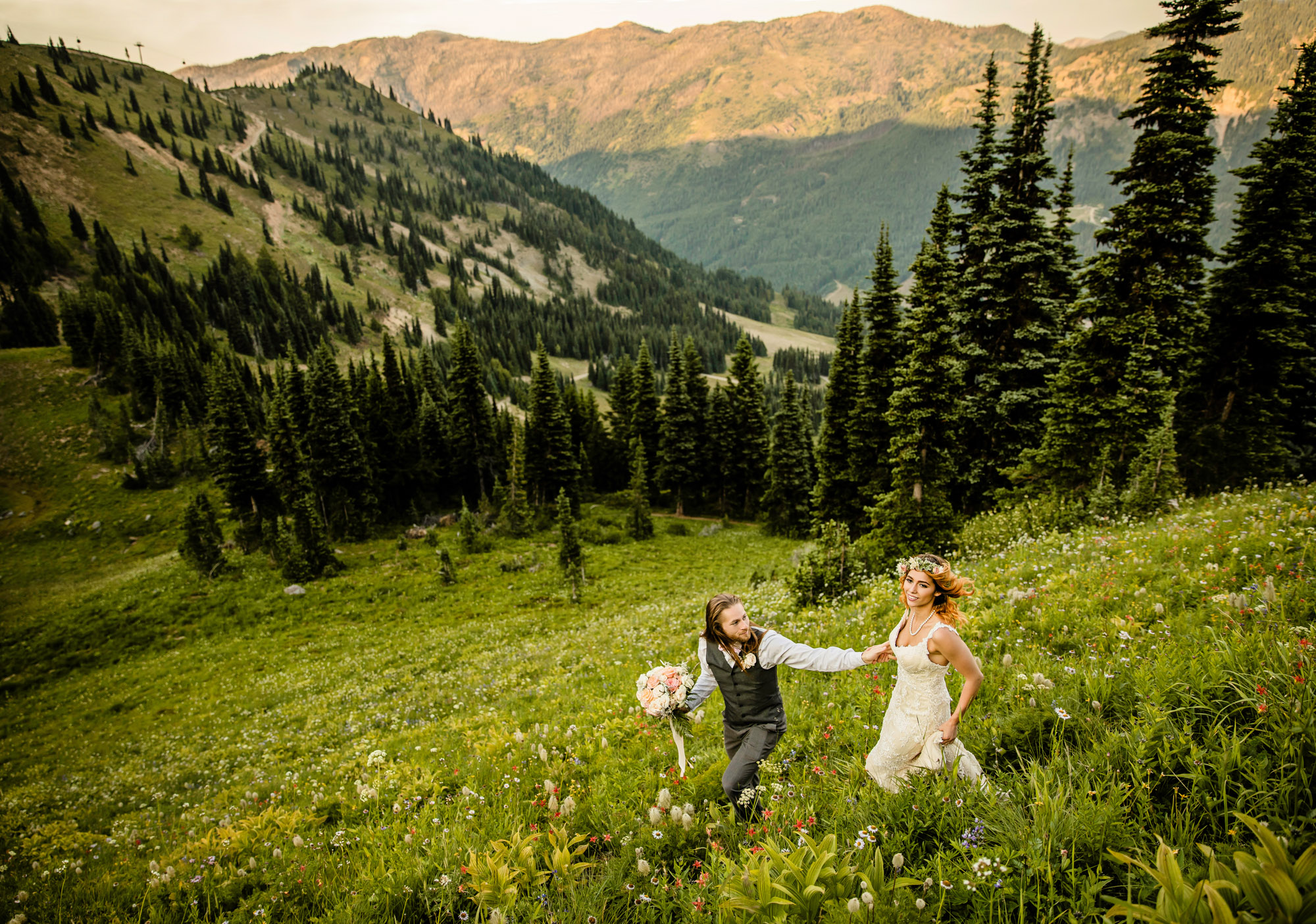 Adventure Elopement on Crystal Mountain by Seattle Wedding Photographer James Thomas Long Photography