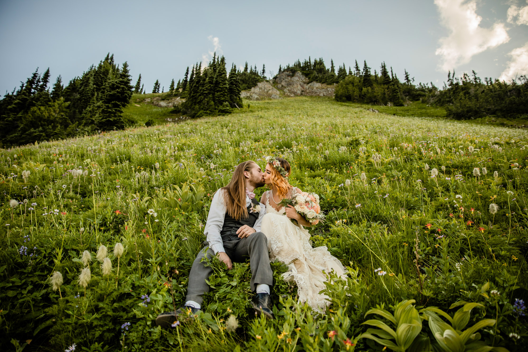 Adventure Elopement on Crystal Mountain by Seattle Wedding Photographer James Thomas Long Photography