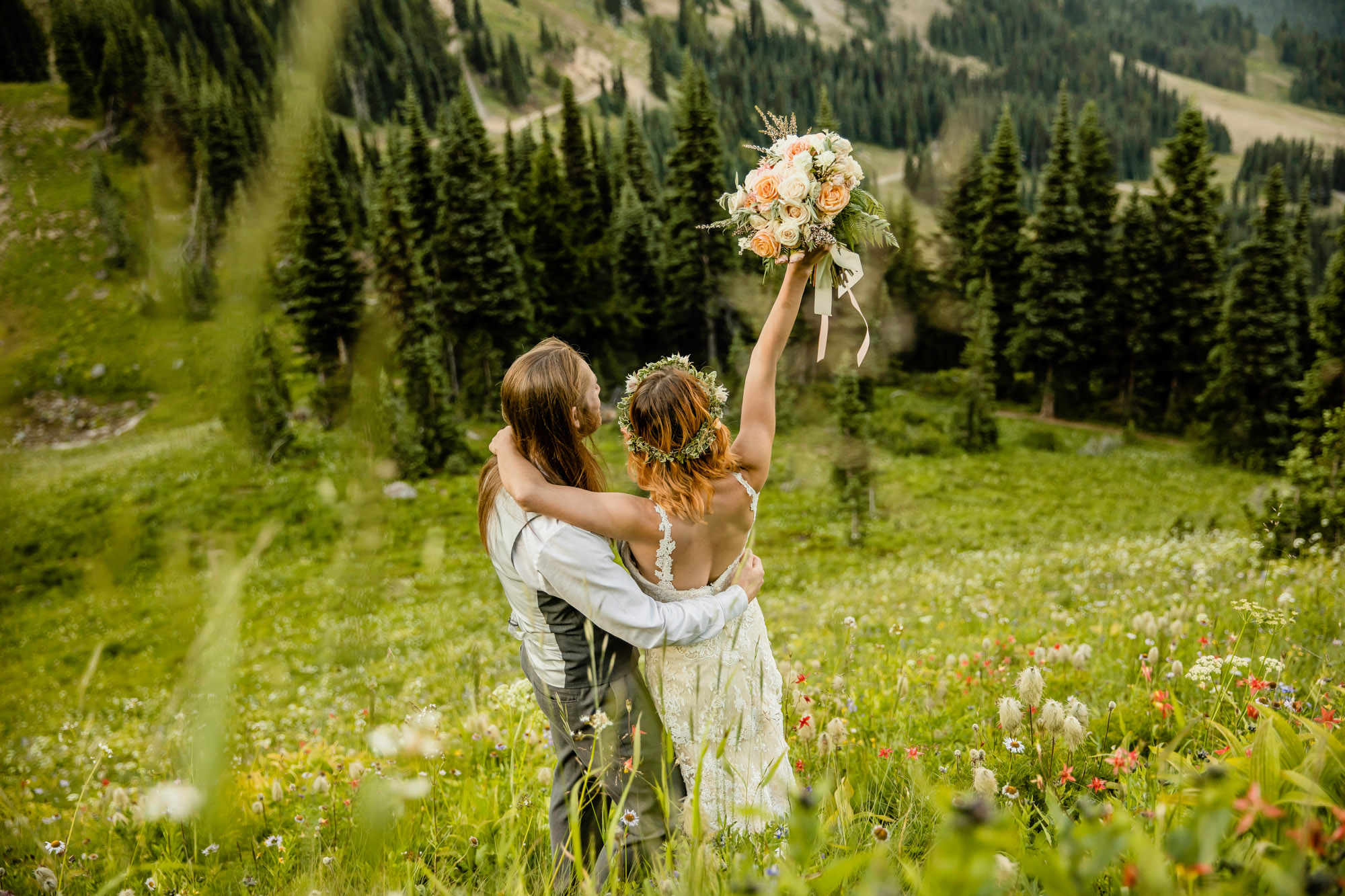 Adventure Elopement on Crystal Mountain by Seattle Wedding Photographer James Thomas Long Photography