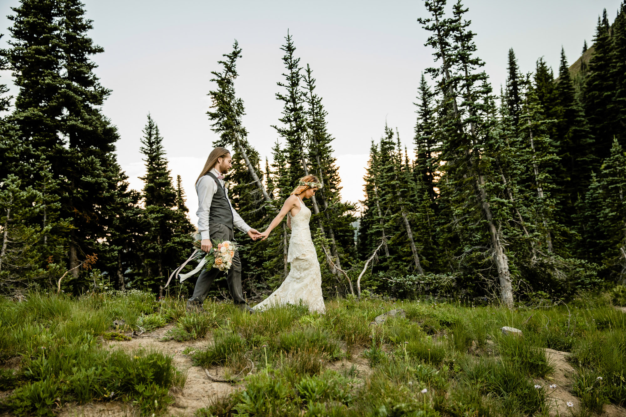 Adventure Elopement on Crystal Mountain by Seattle Wedding Photographer James Thomas Long Photography