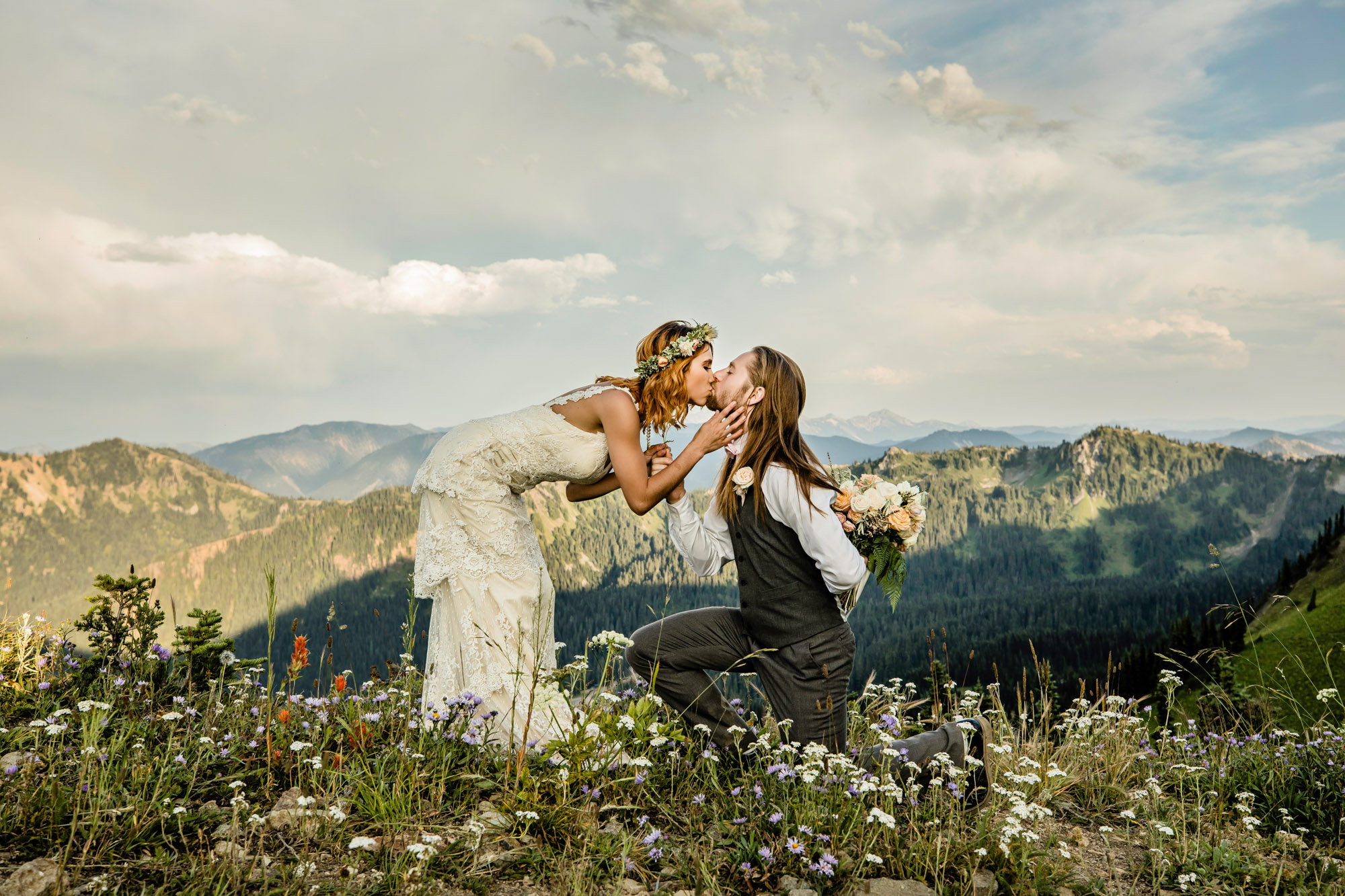 Adventure Elopement on Crystal Mountain by Seattle Wedding Photographer James Thomas Long Photography