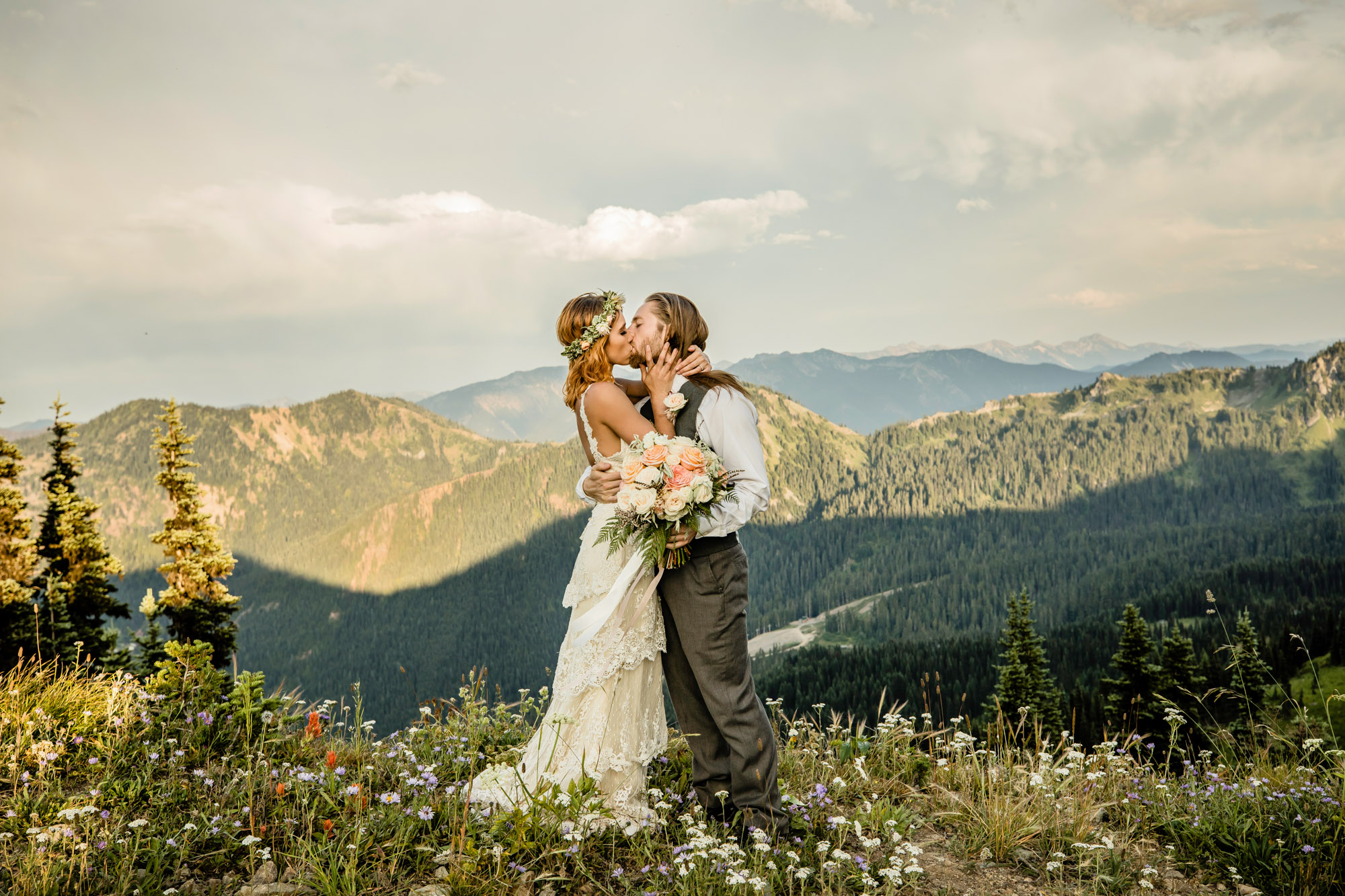 Adventure Elopement on Crystal Mountain by Seattle Wedding Photographer James Thomas Long Photography