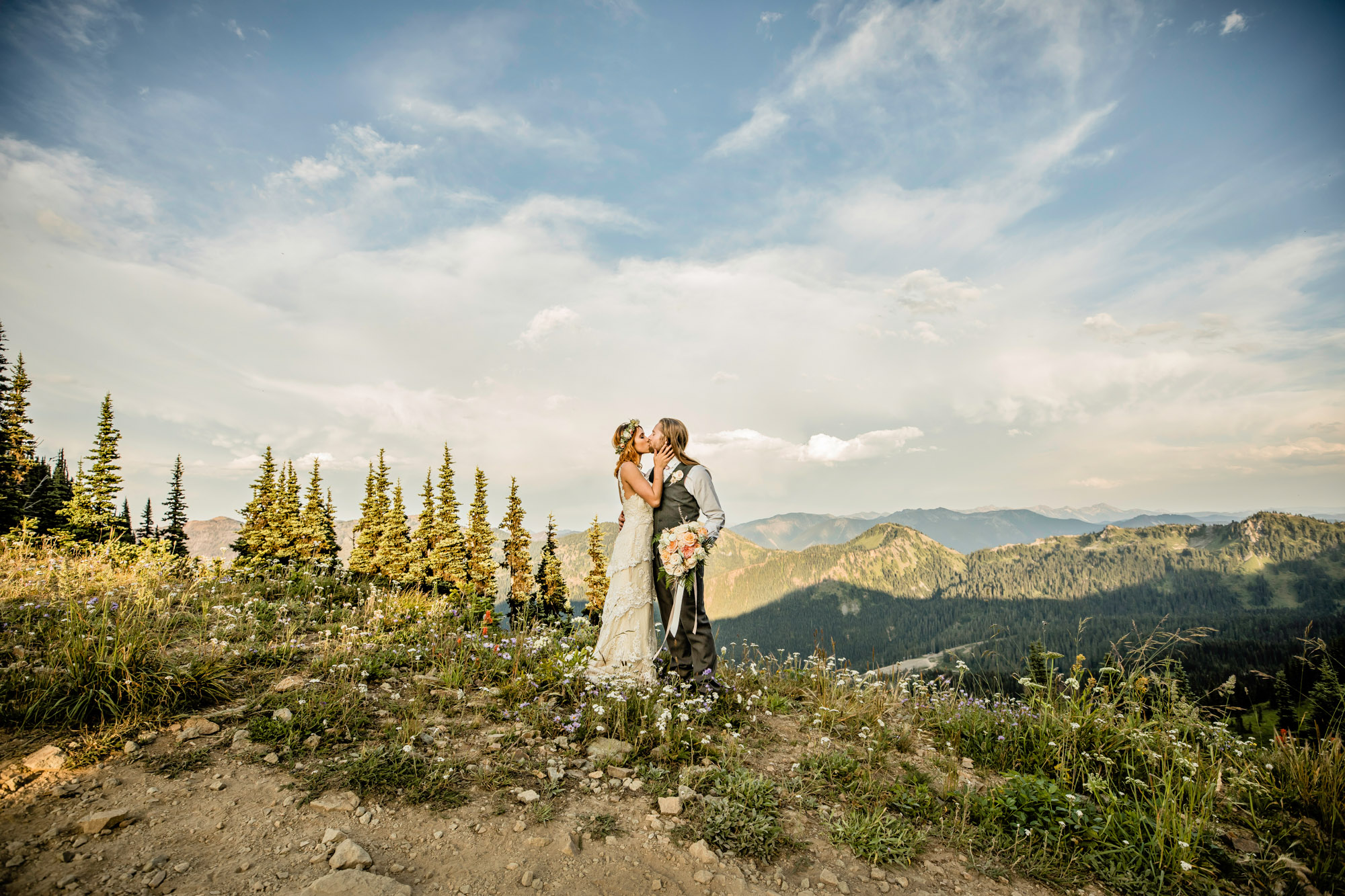 Adventure Elopement on Crystal Mountain by Seattle Wedding Photographer James Thomas Long Photography