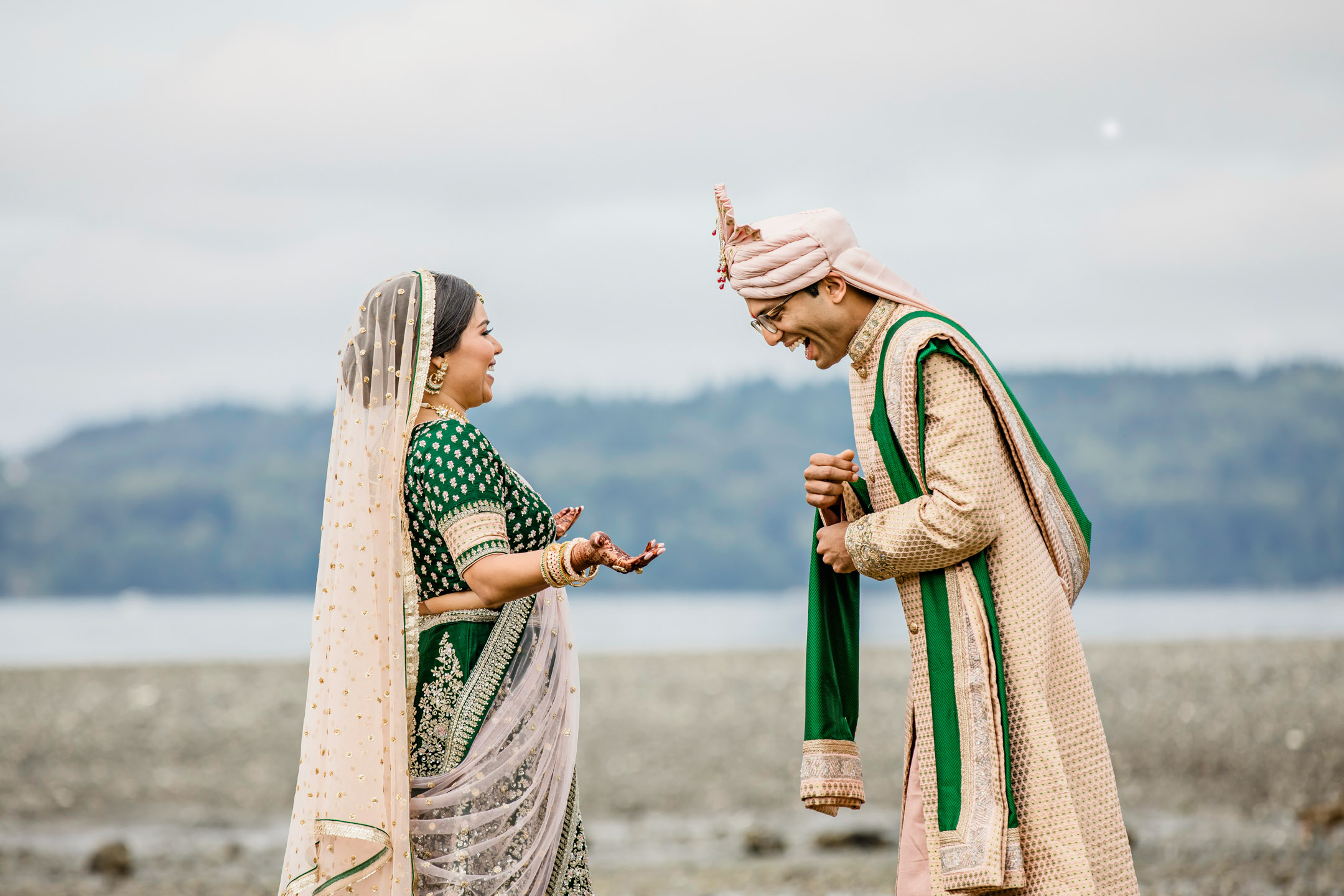 Des Moines Beach Park Indian Wedding by Seattle Wedding Photographer James Thomas Long Photography