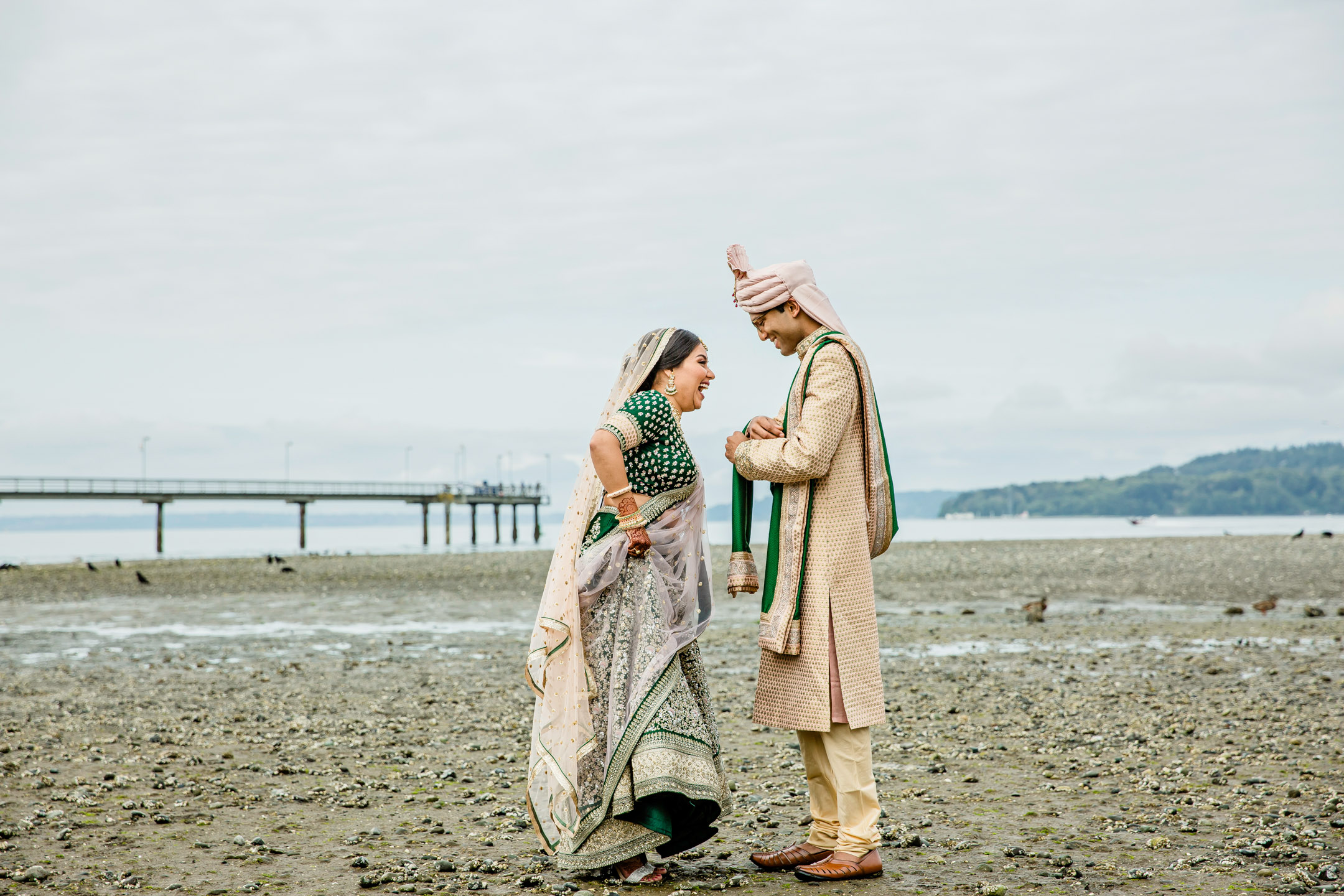 Des Moines Beach Park Indian Wedding by Seattle Wedding Photographer James Thomas Long Photography