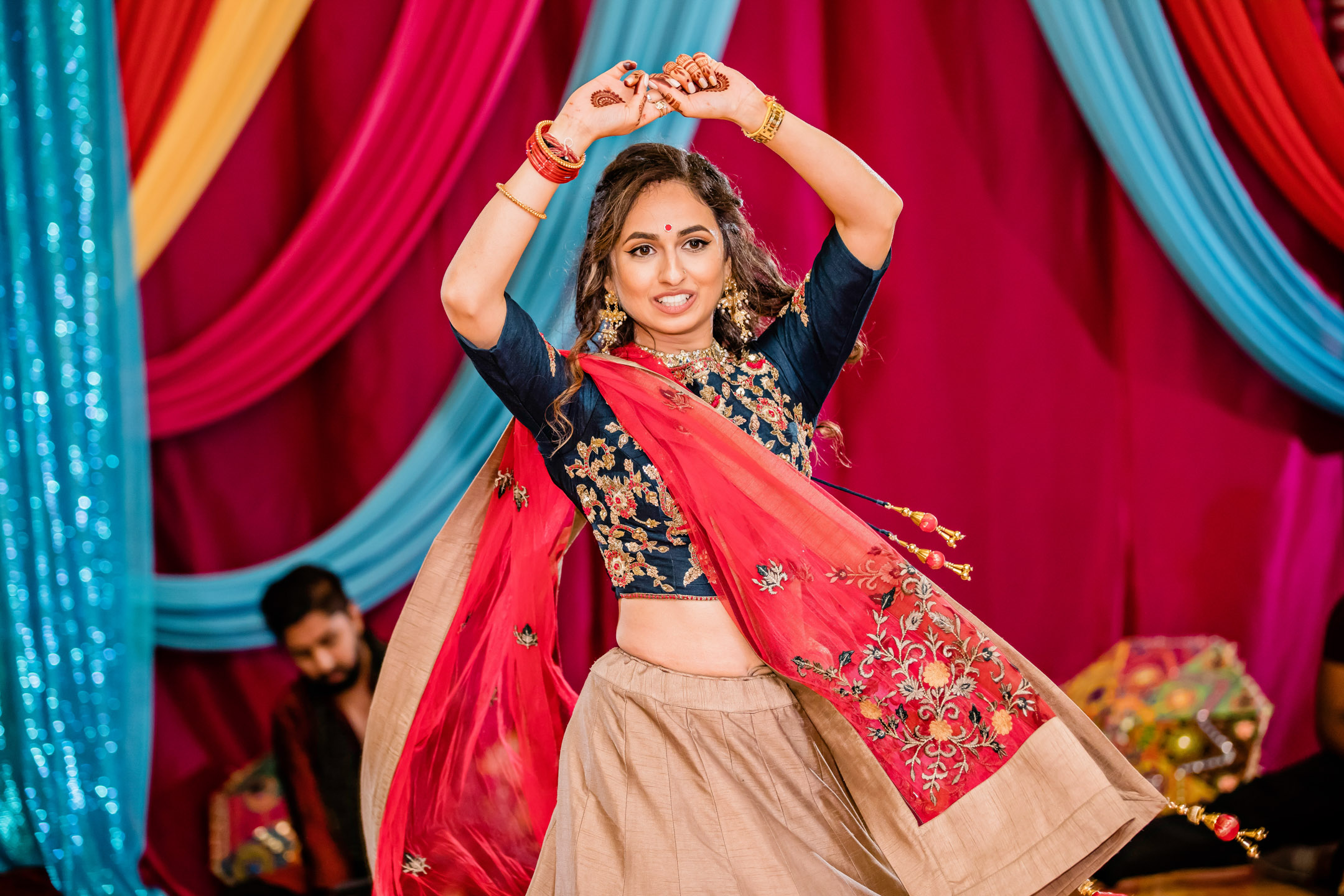 Seattle Airport Marriott wedding Sangeet and Garba by Seattle wedding photographer James Thomas Long Photography