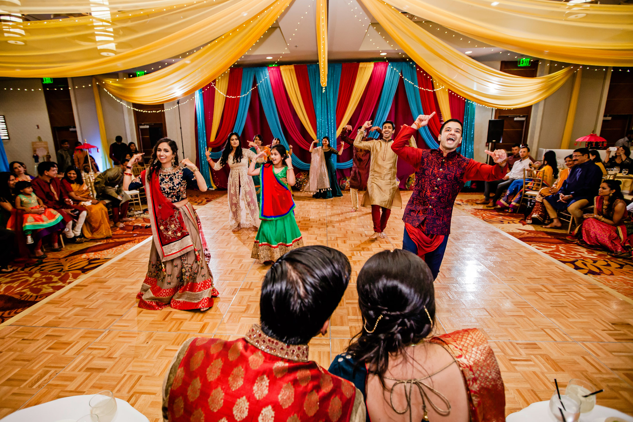 Seattle Airport Marriott wedding Sangeet and Garba by Seattle wedding photographer James Thomas Long Photography