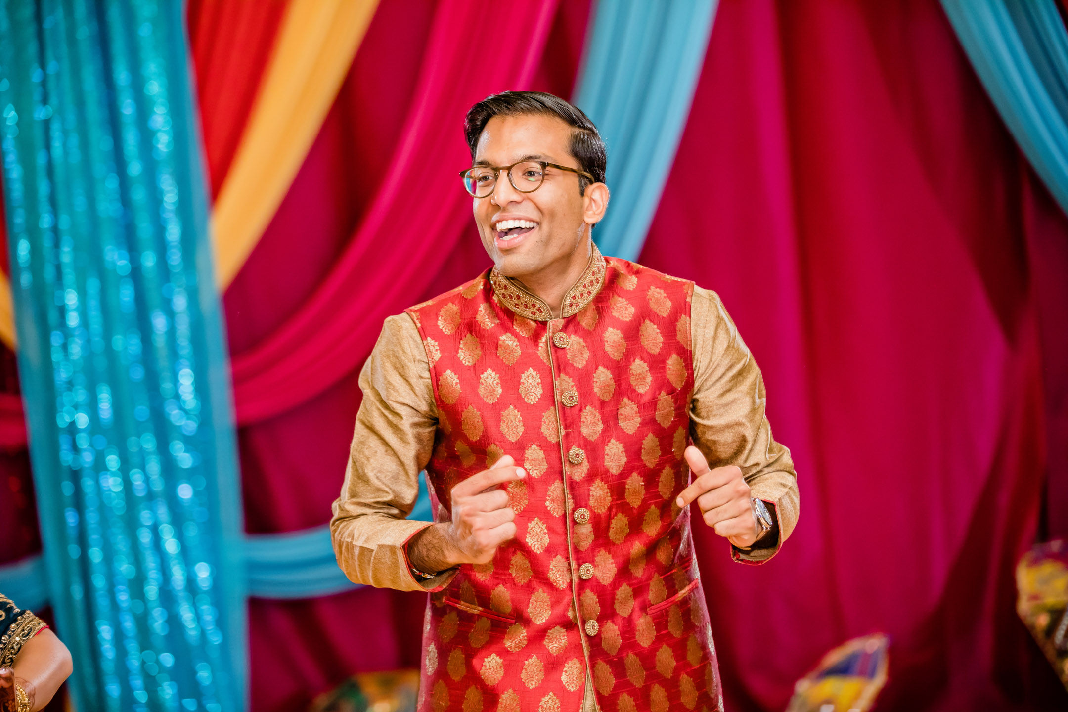 Seattle Airport Marriott wedding Sangeet and Garba by Seattle wedding photographer James Thomas Long Photography