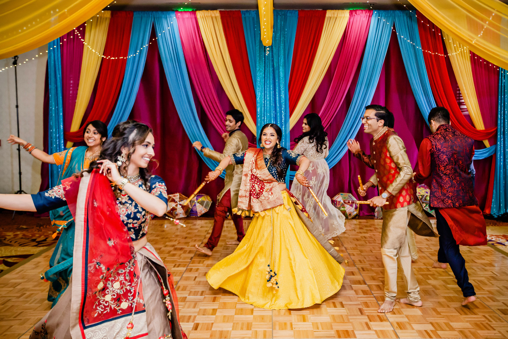 Seattle Airport Marriott wedding Sangeet and Garba by Seattle wedding photographer James Thomas Long Photography