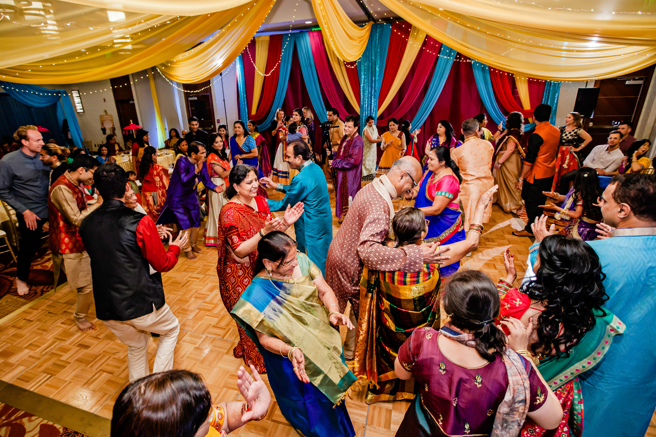 Seattle Airport Marriott wedding Sangeet and Garba by Seattle wedding photographer James Thomas Long Photography