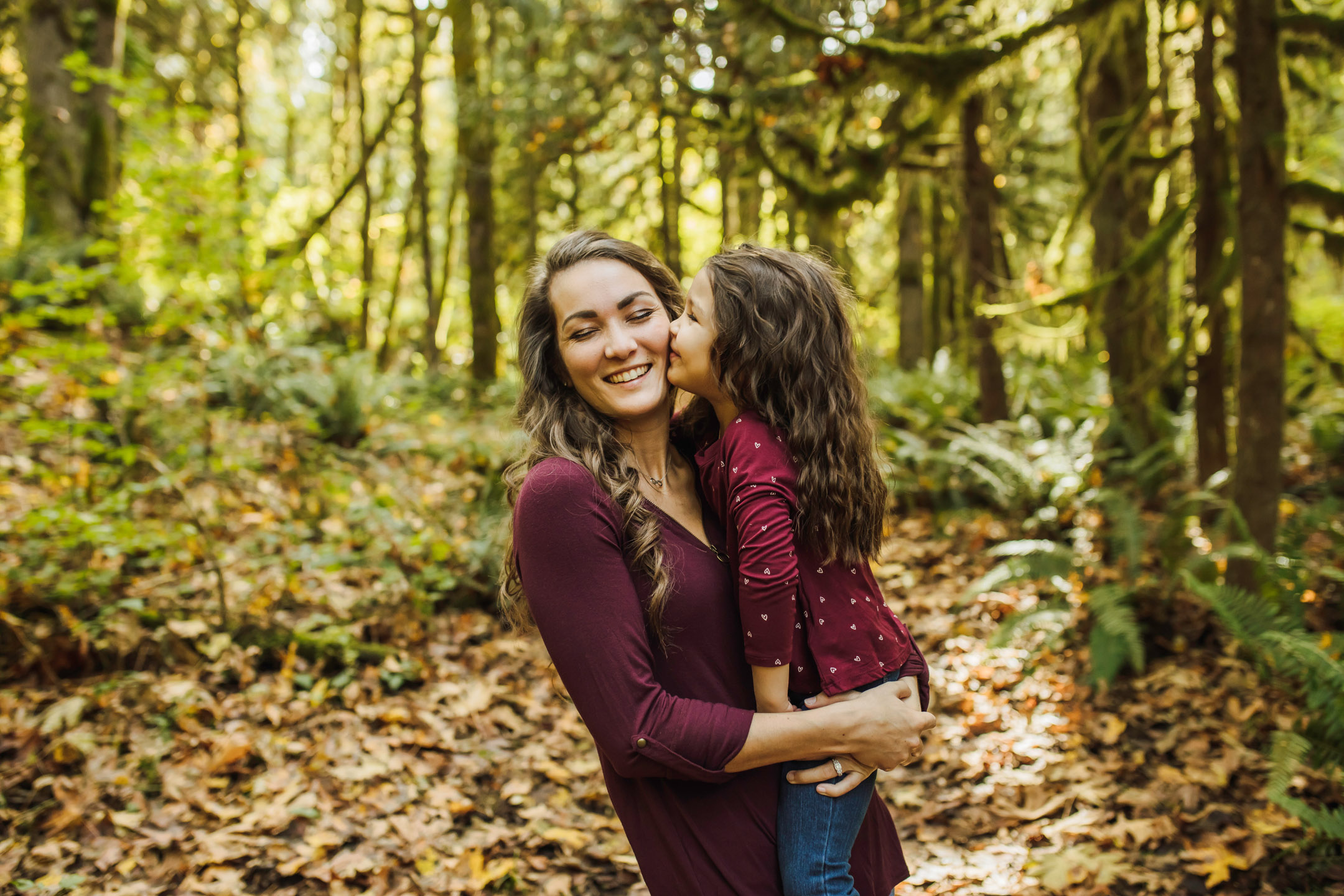 Family of three photography session at Snoqualmie Falls by James Thomas Long Photography