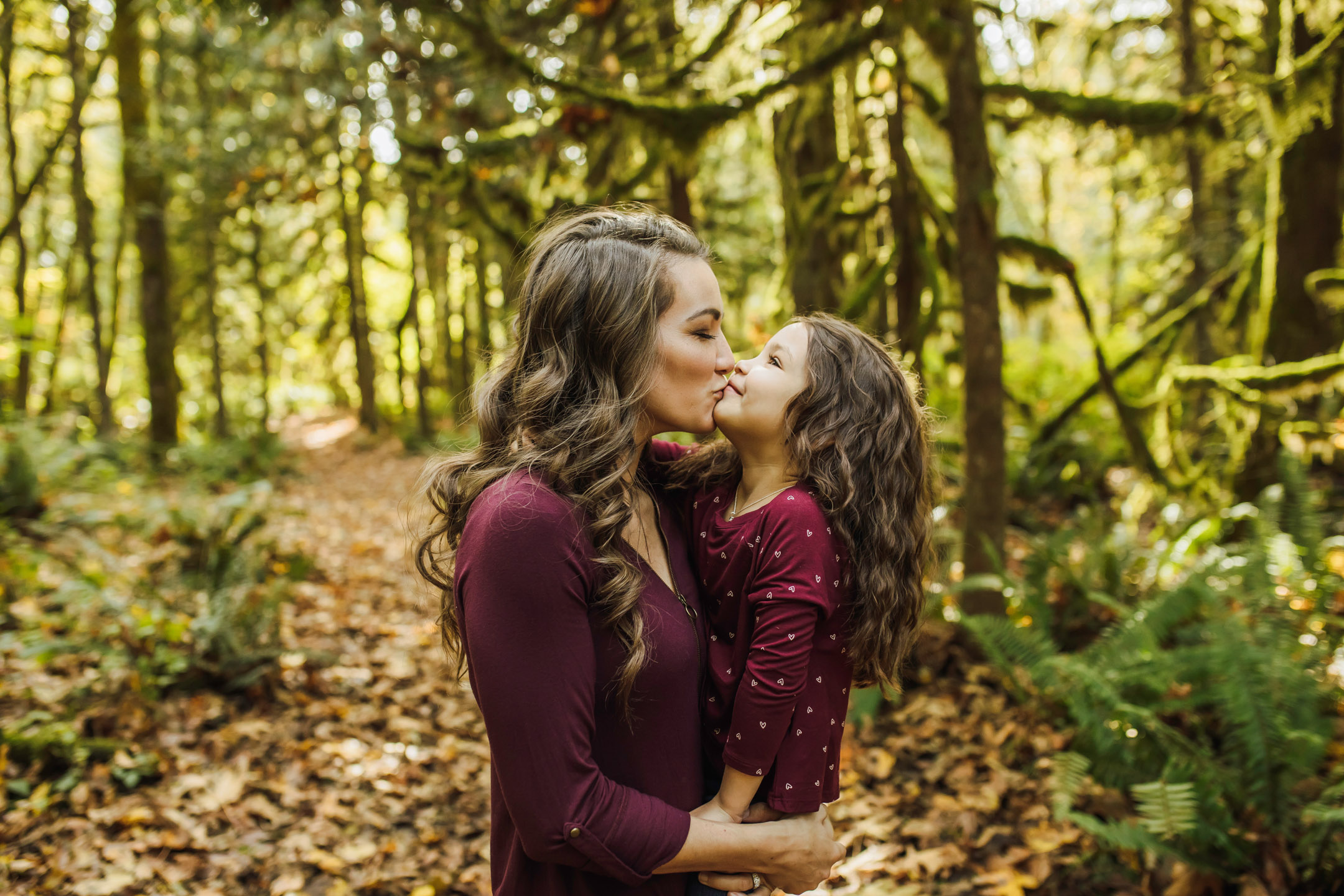 Family of three photography session at Snoqualmie Falls by James Thomas Long Photography