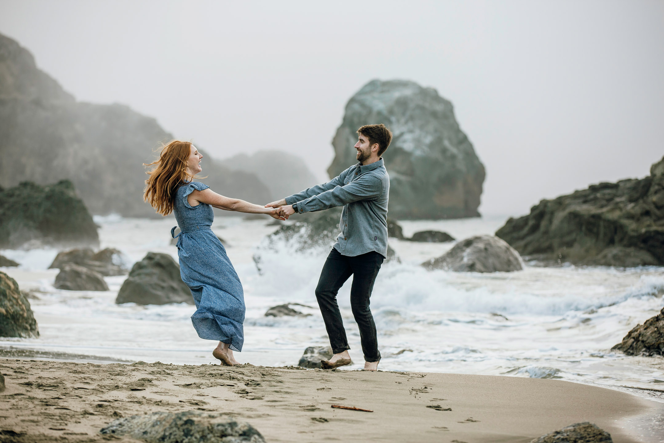 San Francisco Land's End engagement photos by Seattle wedding photographer James Thomas Long Photography