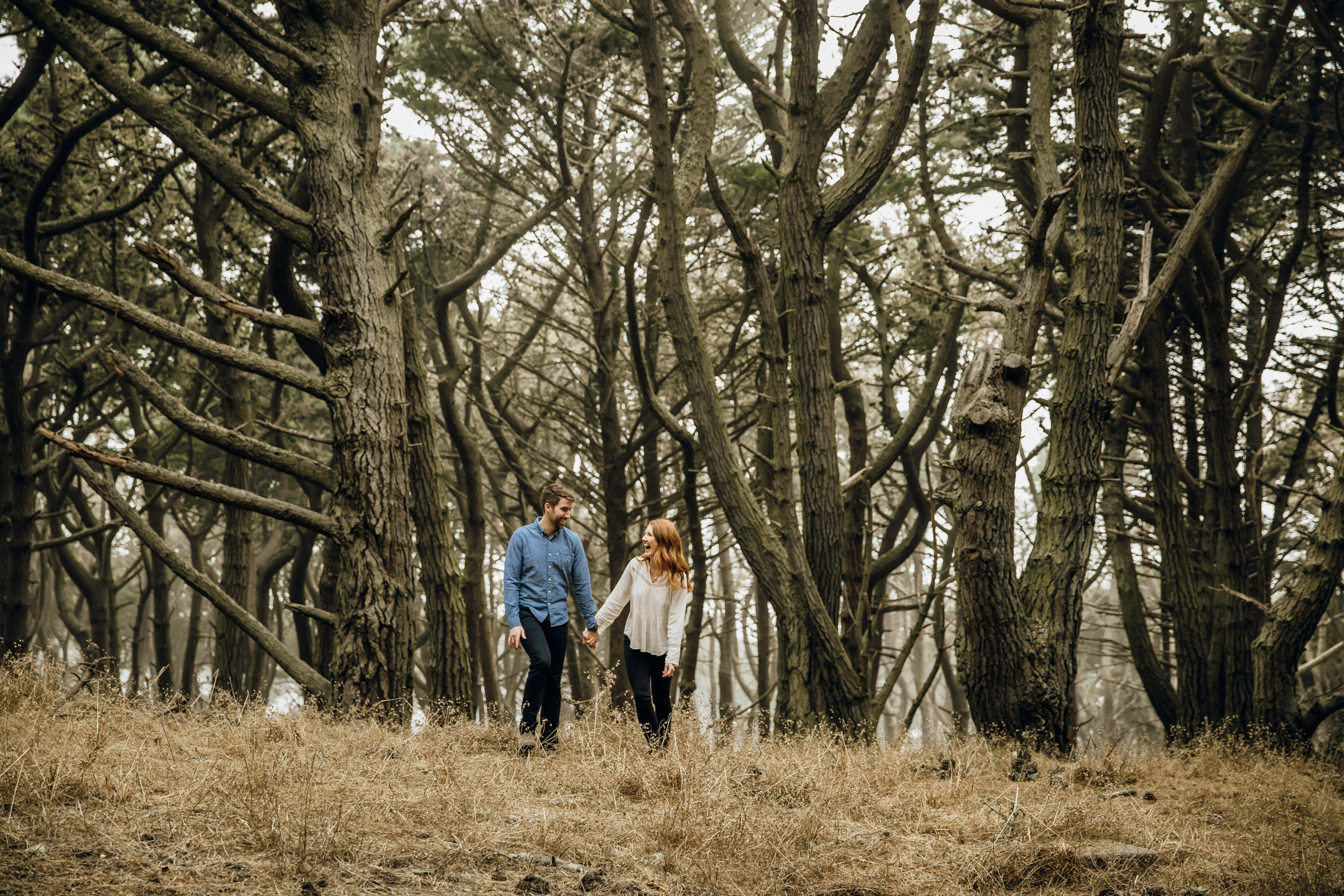 San Francisco Land's End engagement photos by Seattle wedding photographer James Thomas Long Photography