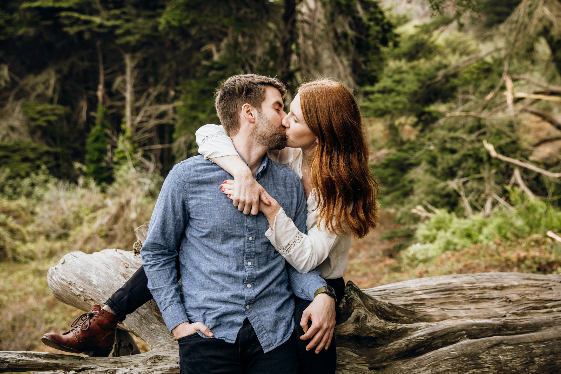 San Francisco Land's End engagement photos by Seattle wedding photographer James Thomas Long Photography