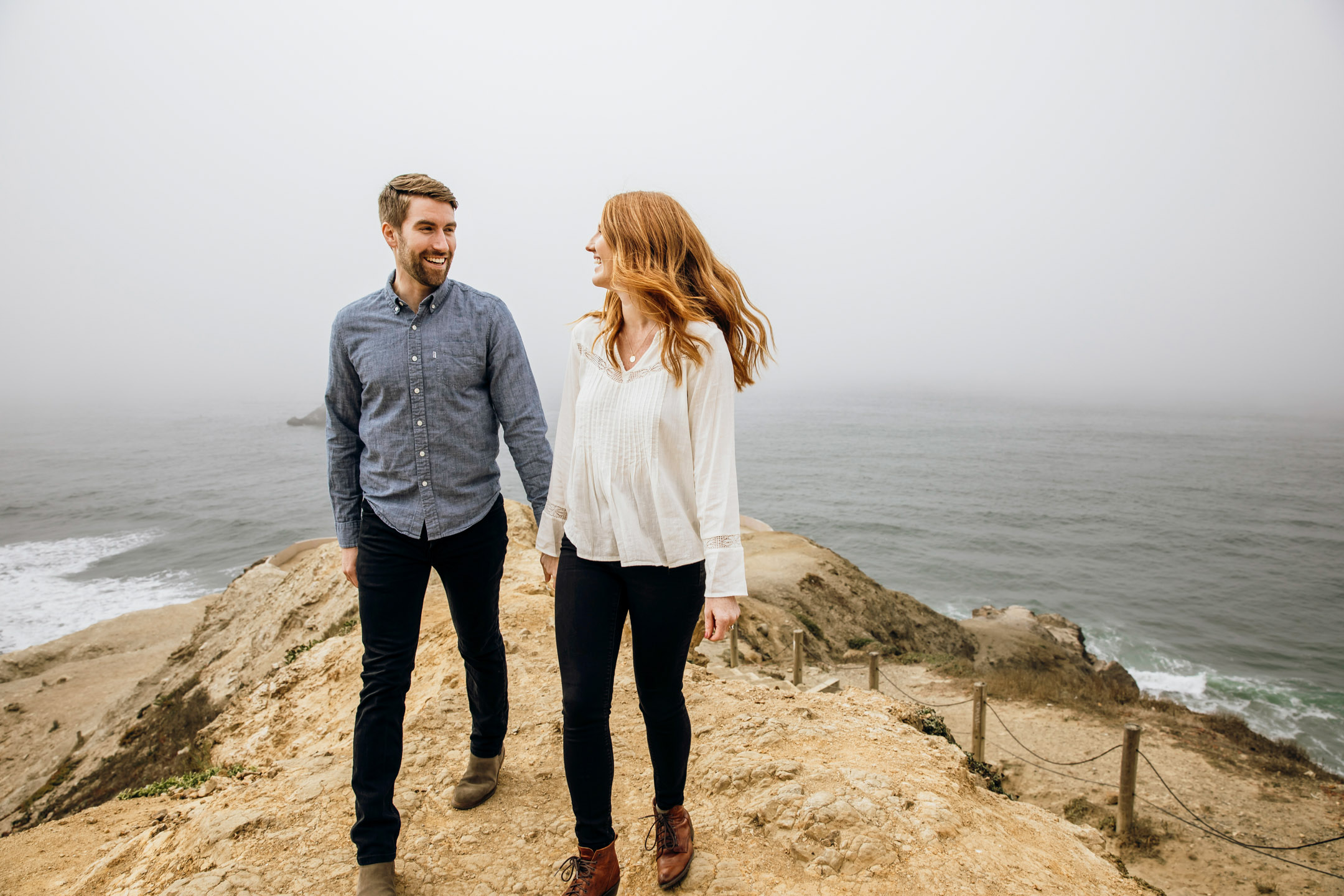 San Francisco Land's End engagement photos by Seattle wedding photographer James Thomas Long Photography