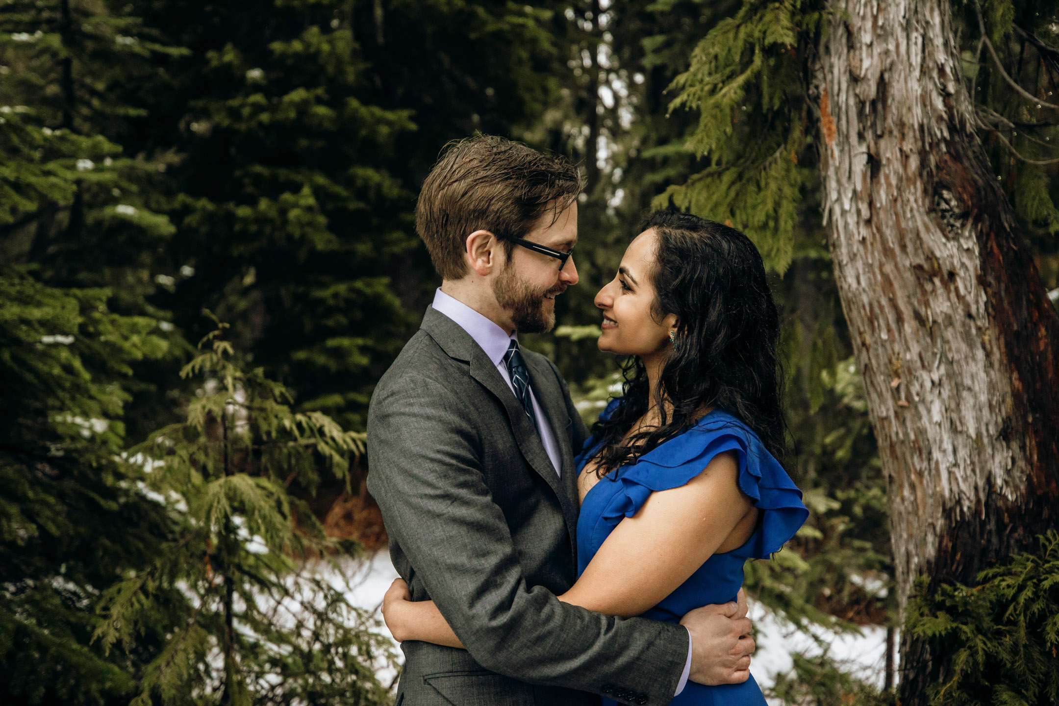 Cascade Mountain adventure engagement session in the snow by James Thomas Long Photography