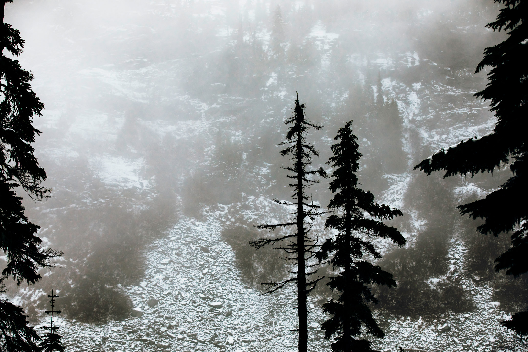 Cascade Mountain adventure engagement session in the snow by James Thomas Long Photography