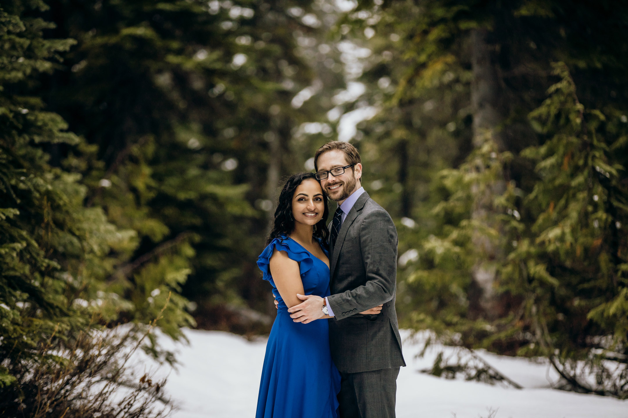 Cascade Mountain adventure engagement session in the snow by James Thomas Long Photography