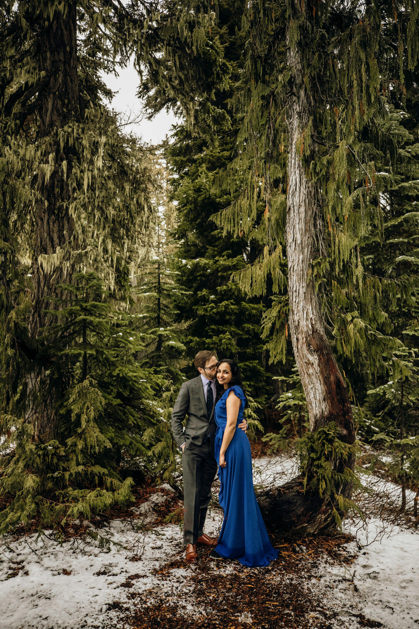 Cascade Mountain adventure engagement session in the snow by James Thomas Long Photography