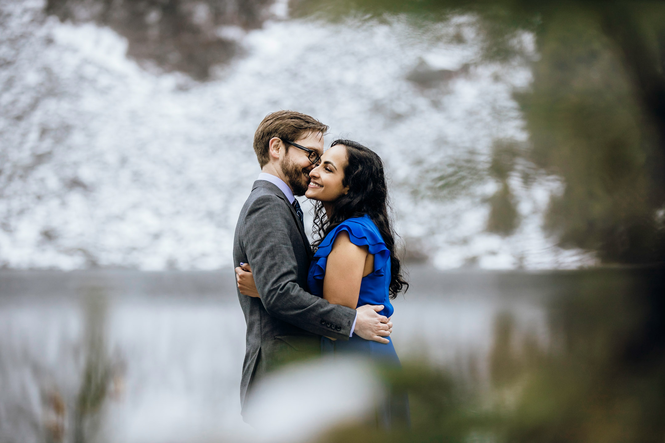 Cascade Mountain adventure engagement session in the snow by James Thomas Long Photography