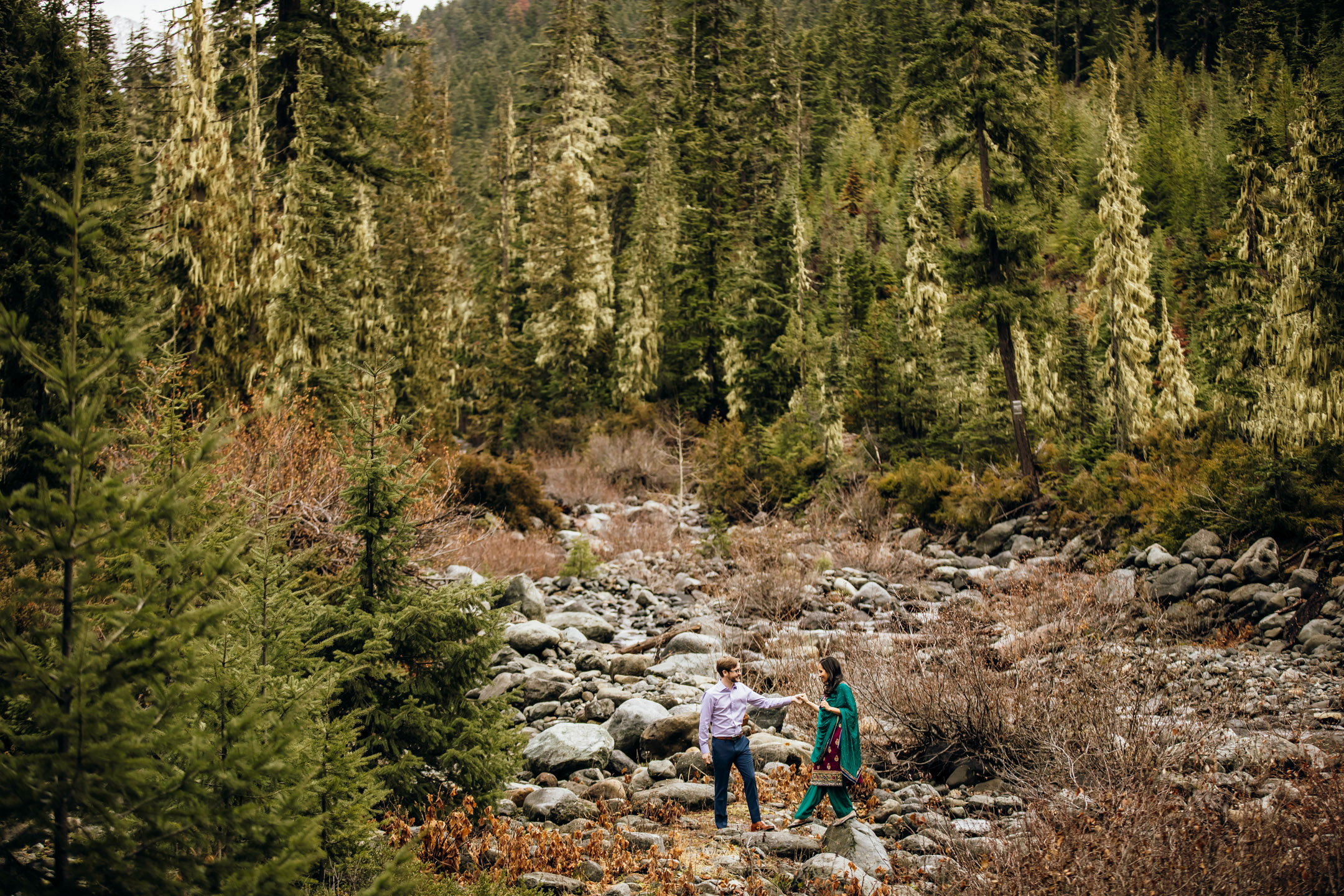 Cascade Mountain adventure engagement session in the snow by James Thomas Long Photography