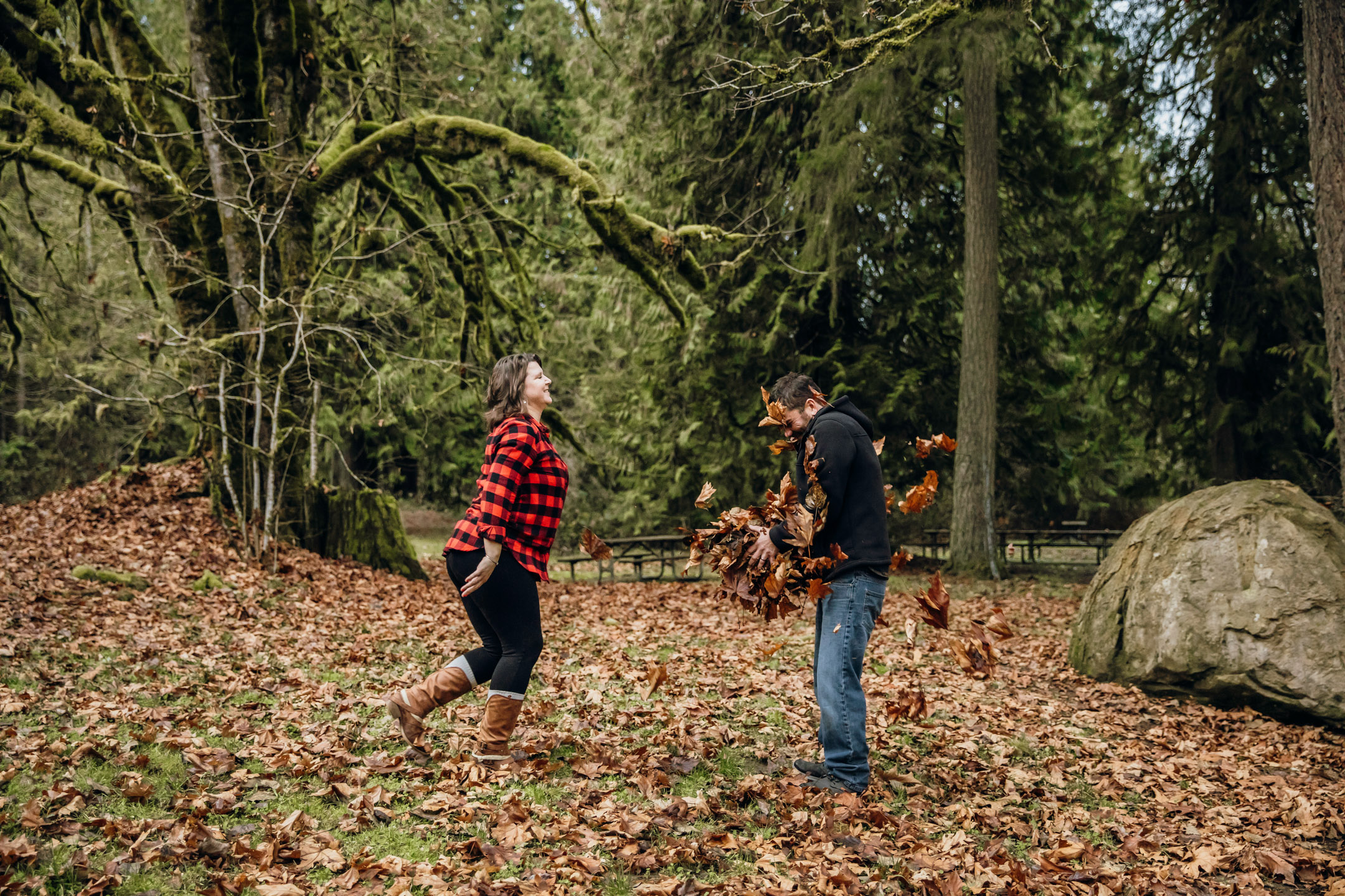 Flaming Geyser State Park engagement session by Seattle adventure wedding photographer James Thomas Long Photography