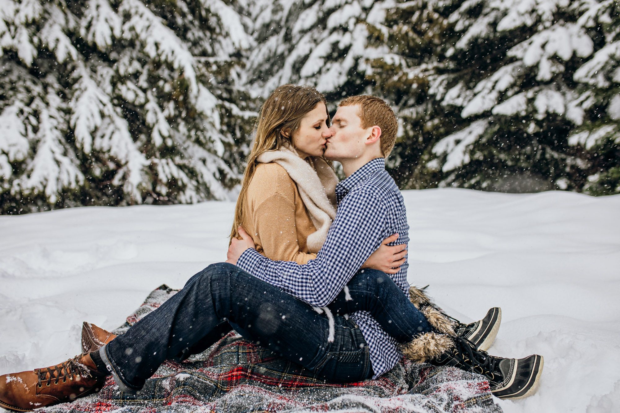 Snoqualmie Pass adventure engagement session by Seattle wedding photographer James Thomas Long Photography