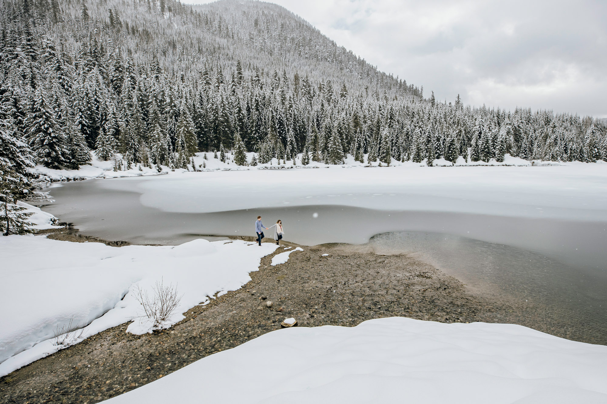 Snoqualmie Pass adventure engagement session by Seattle wedding photographer James Thomas Long Photography