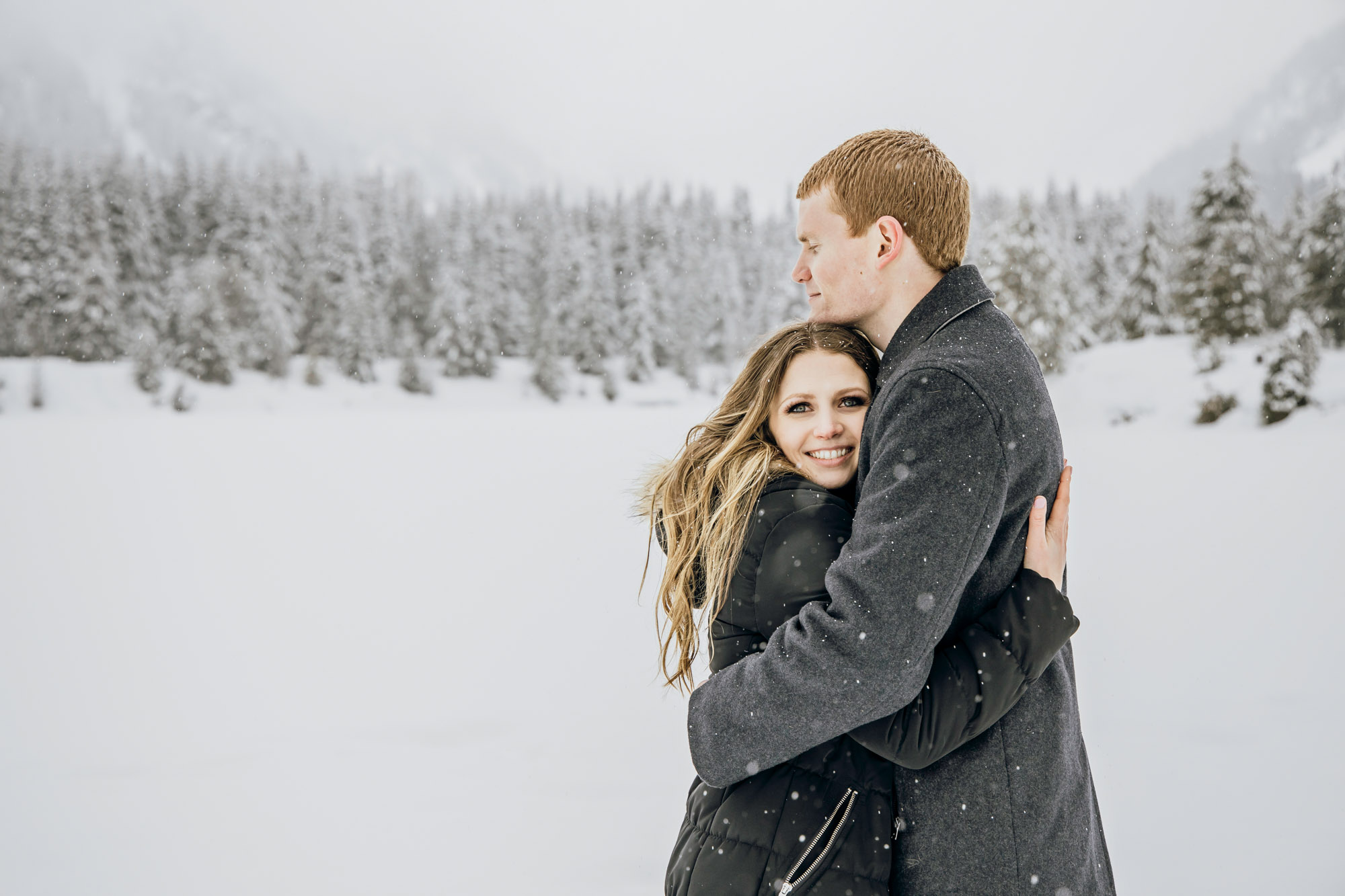 Snoqualmie Pass adventure engagement session by Seattle wedding photographer James Thomas Long Photography