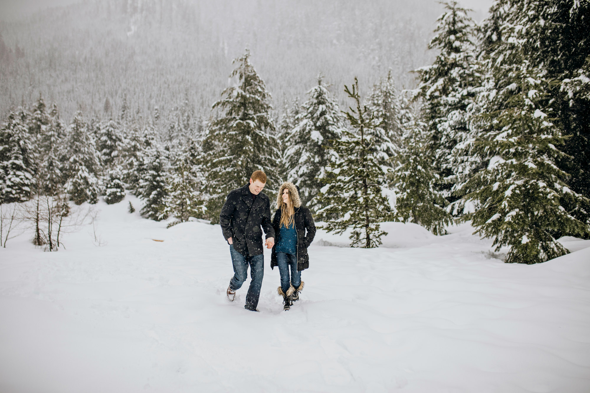 Snoqualmie Pass adventure engagement session by Seattle wedding photographer James Thomas Long Photography