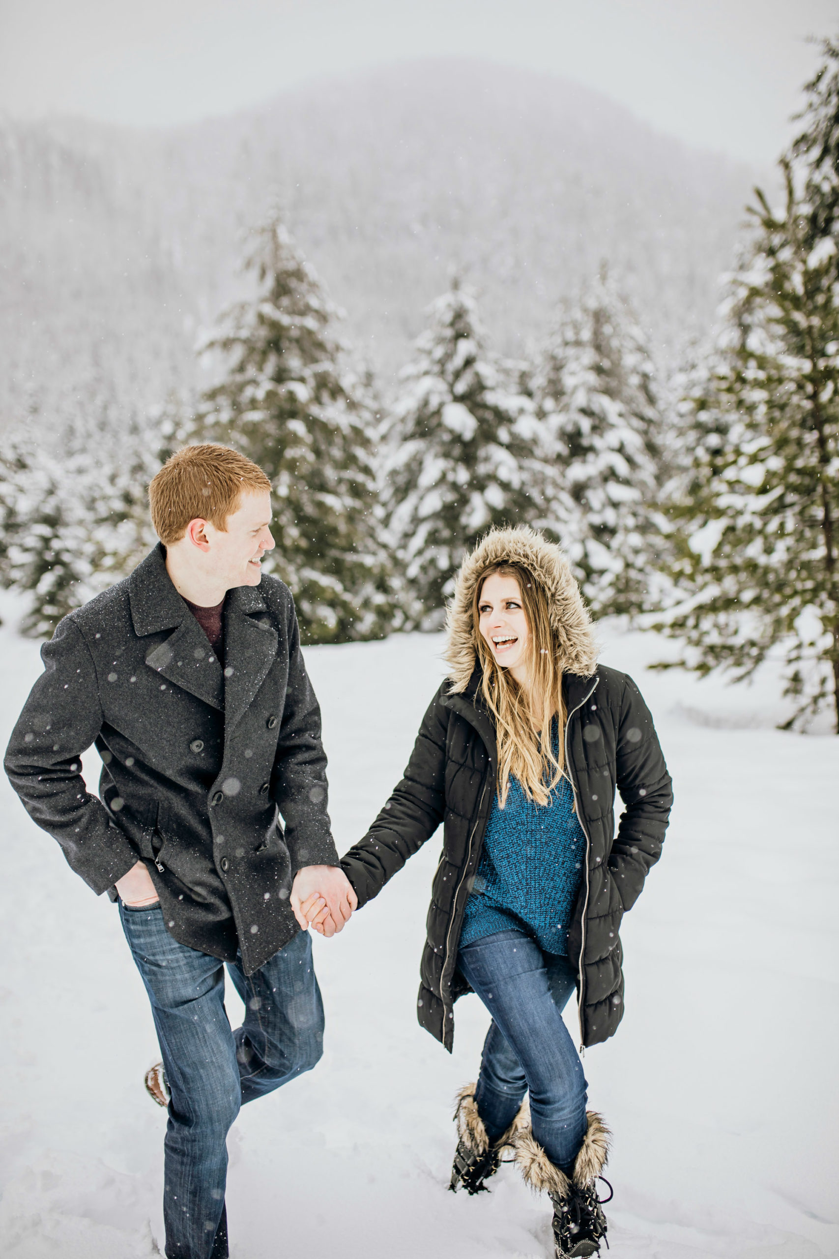 Snoqualmie Pass adventure engagement session by Seattle wedding photographer James Thomas Long Photography