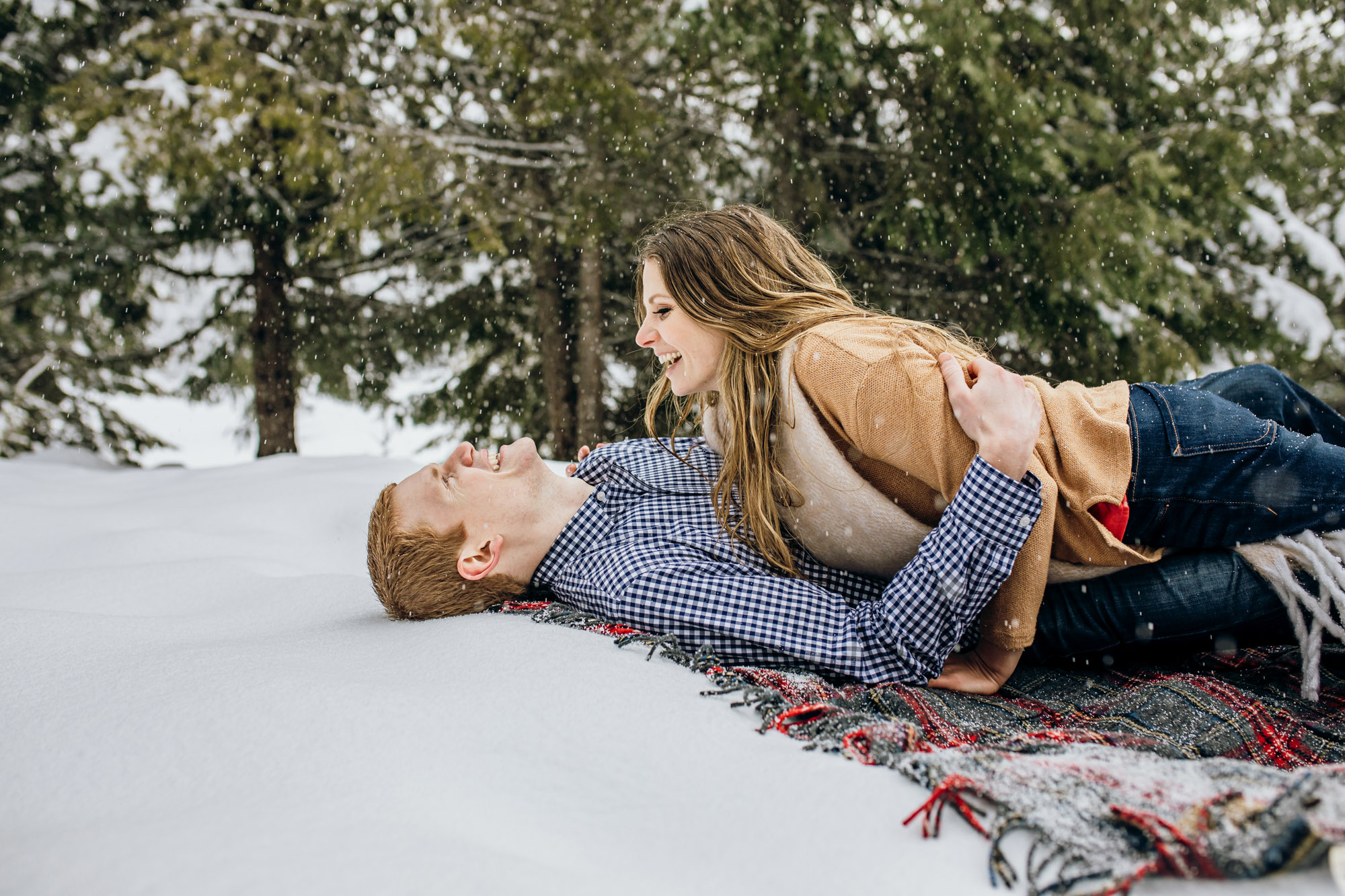 Snoqualmie Pass adventure engagement session by Seattle wedding photographer James Thomas Long Photography