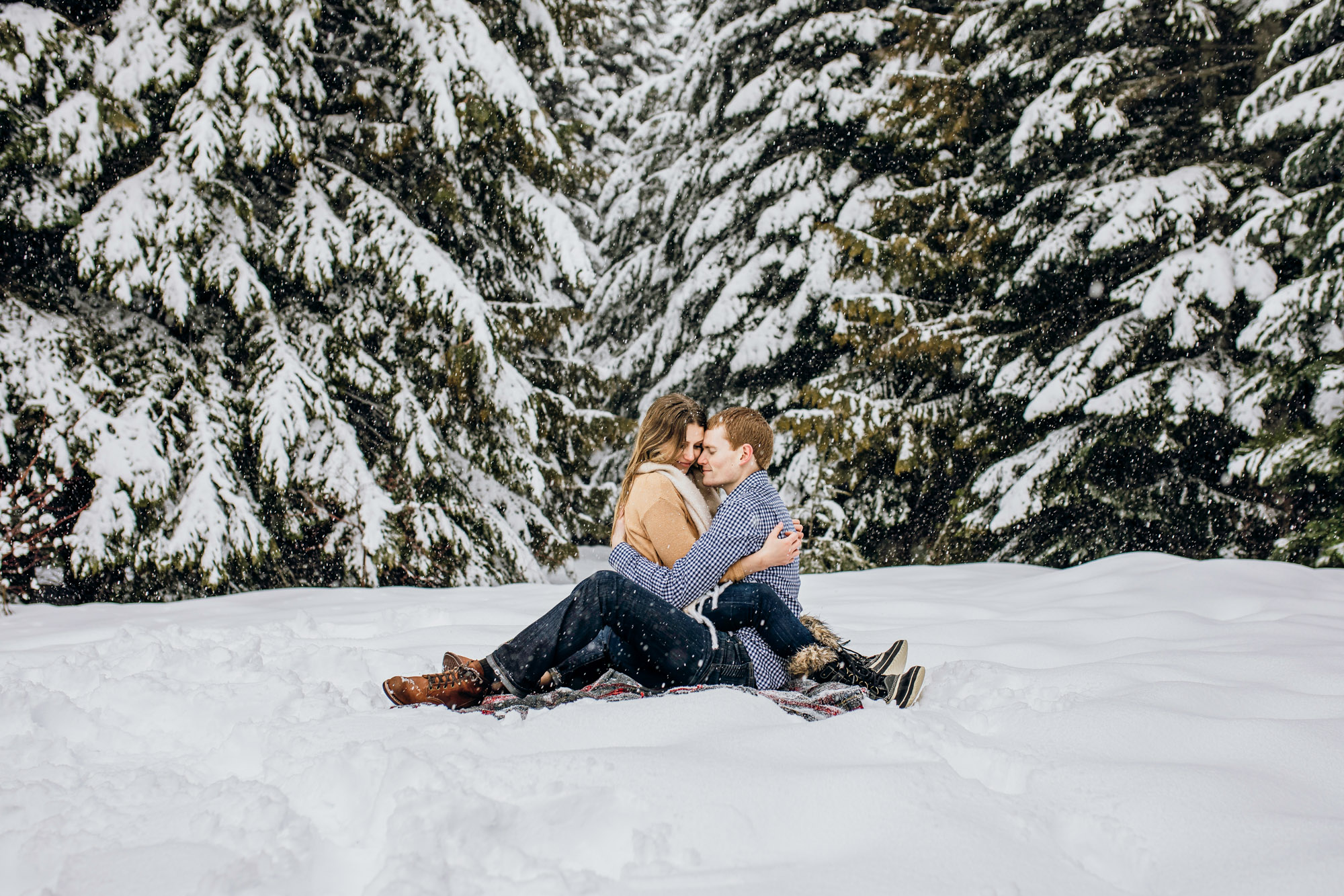 Snoqualmie Pass adventure engagement session by Seattle wedding photographer James Thomas Long Photography