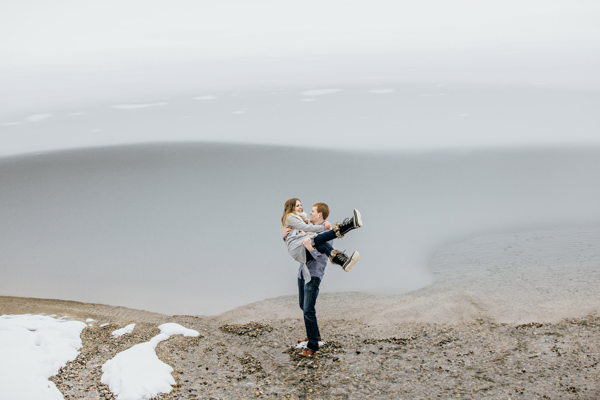 Snoqualmie Pass adventure engagement session by Seattle wedding photographer James Thomas Long Photography